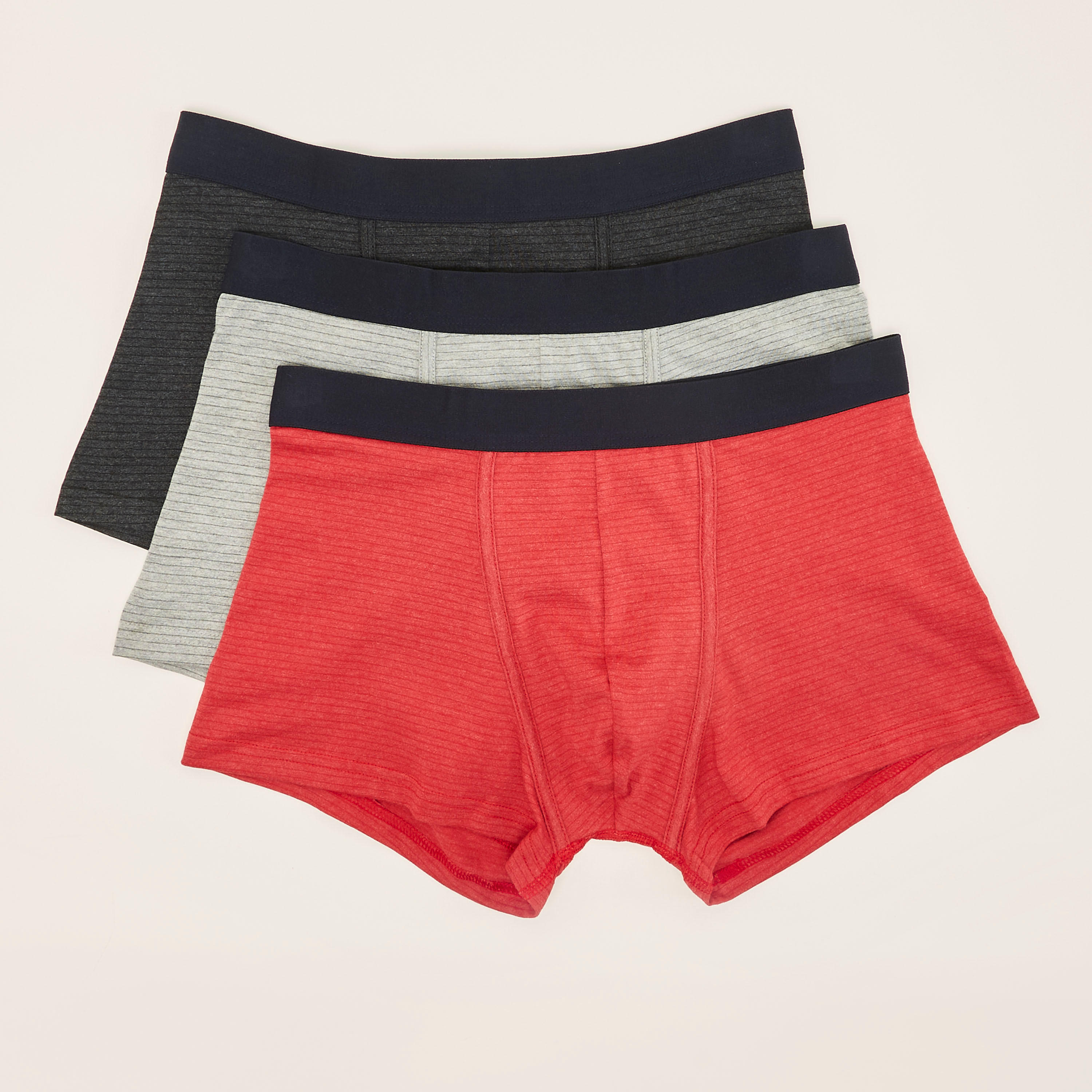 شورتات ترانك مقلّمة بخصر مطّاطي - طقم من 3-men-clothing-innerwear-underwear-image-1