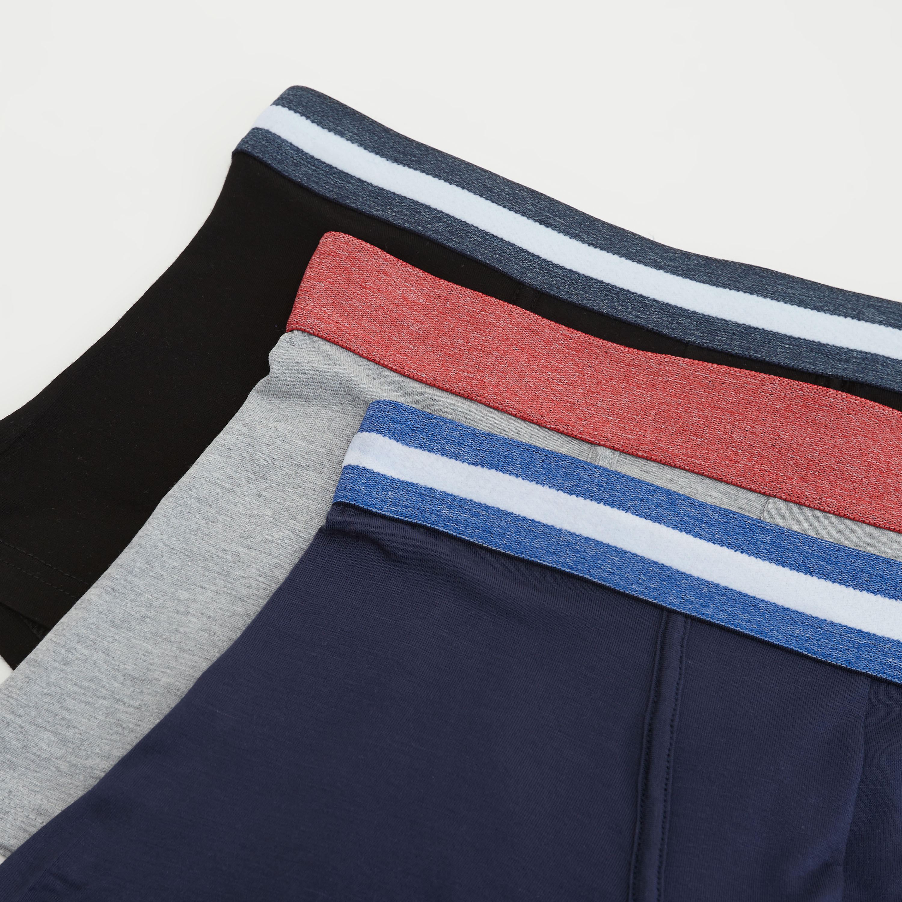 Set of 3 - Solid Trunks with Elasticated Waistband-men-clothing-innerwear-underwear-image-2