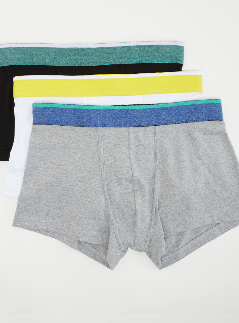 شورتات ترانك داخليّة سادة بخصر مطّاطي- طقم من 3-men-clothing-innerwear-underwear-image-4