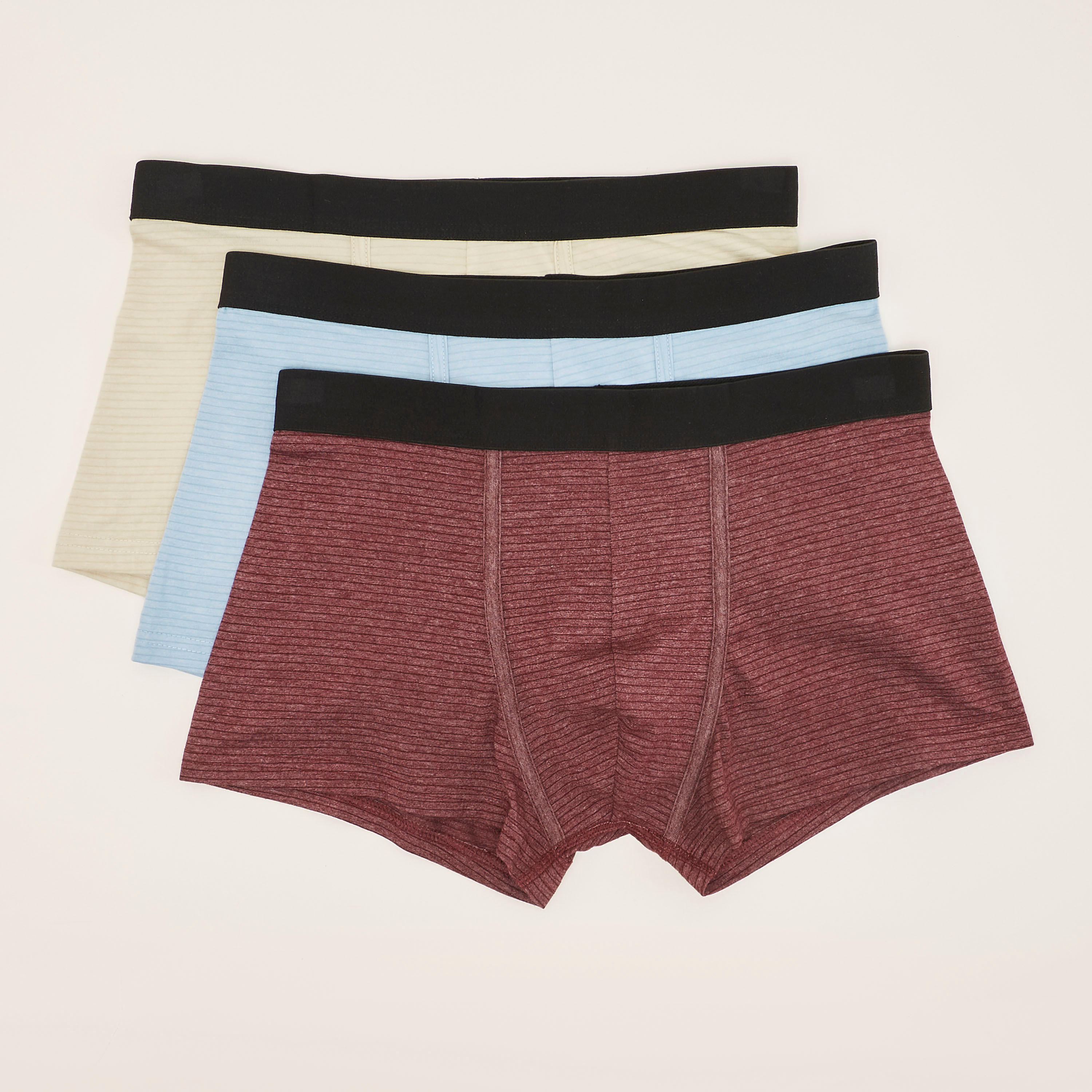 شورتات ترانك مقلّمة بخصر مطّاطي - طقم من 3-men-clothing-innerwear-underwear-image-1