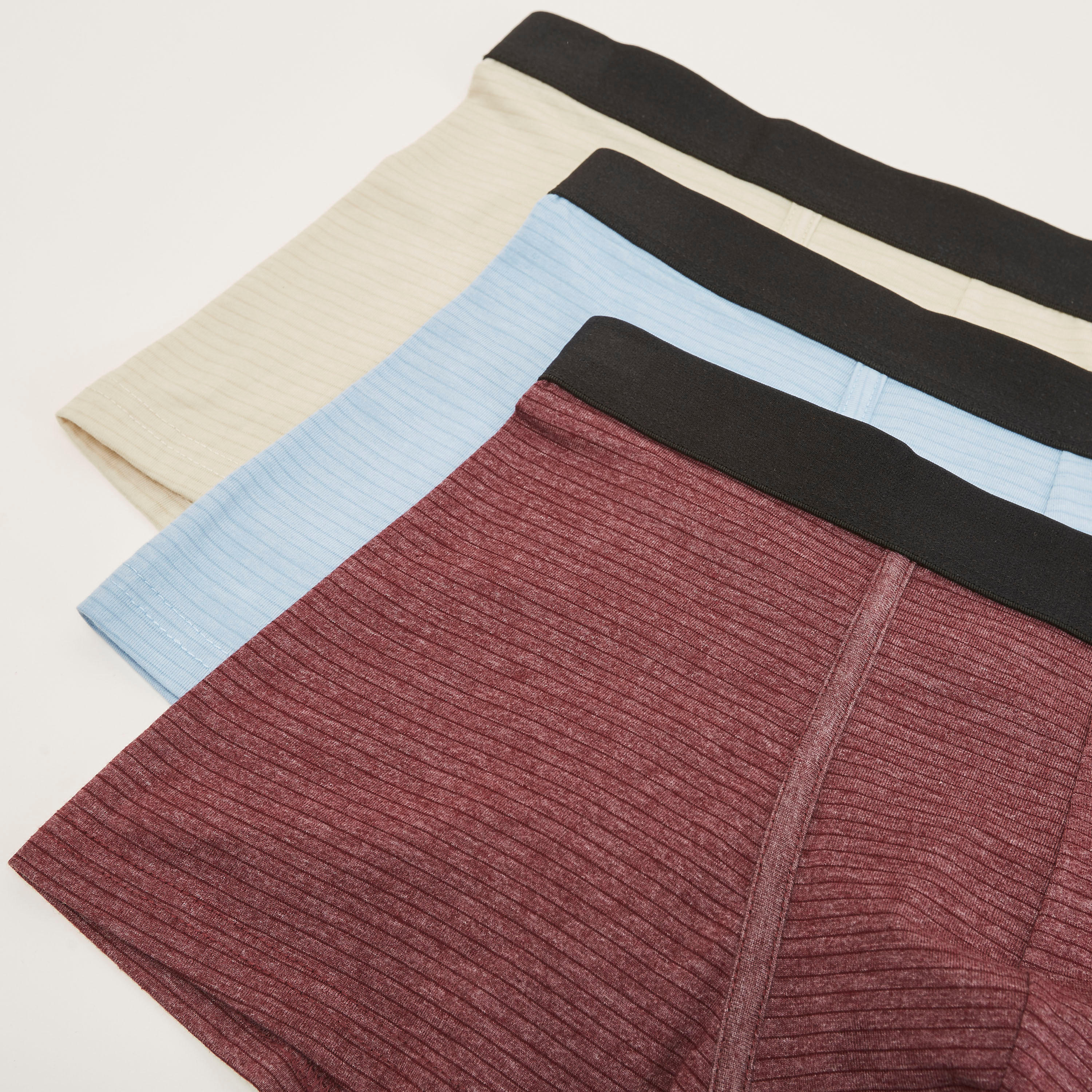 شورتات ترانك مقلّمة بخصر مطّاطي - طقم من 3-men-clothing-innerwear-underwear-image-2