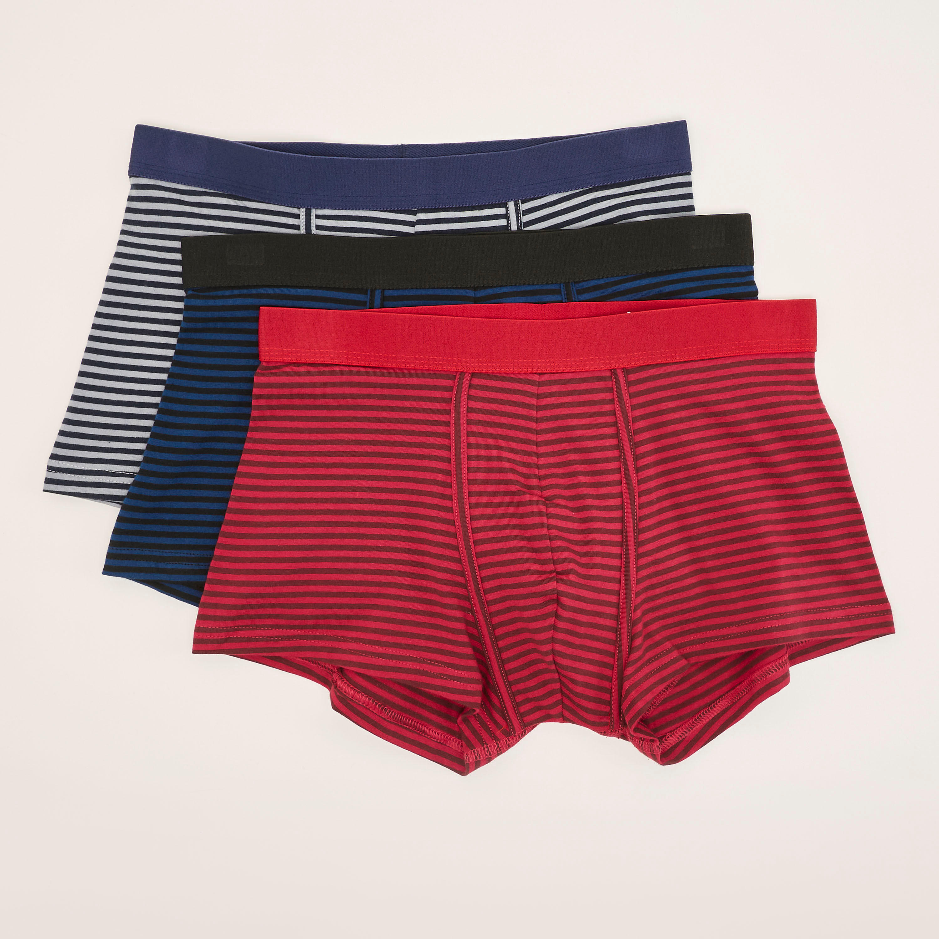 شورتات ترانك مقلّمة بخصر مطّاطي - طقم من 3-men-clothing-innerwear-underwear-image-1