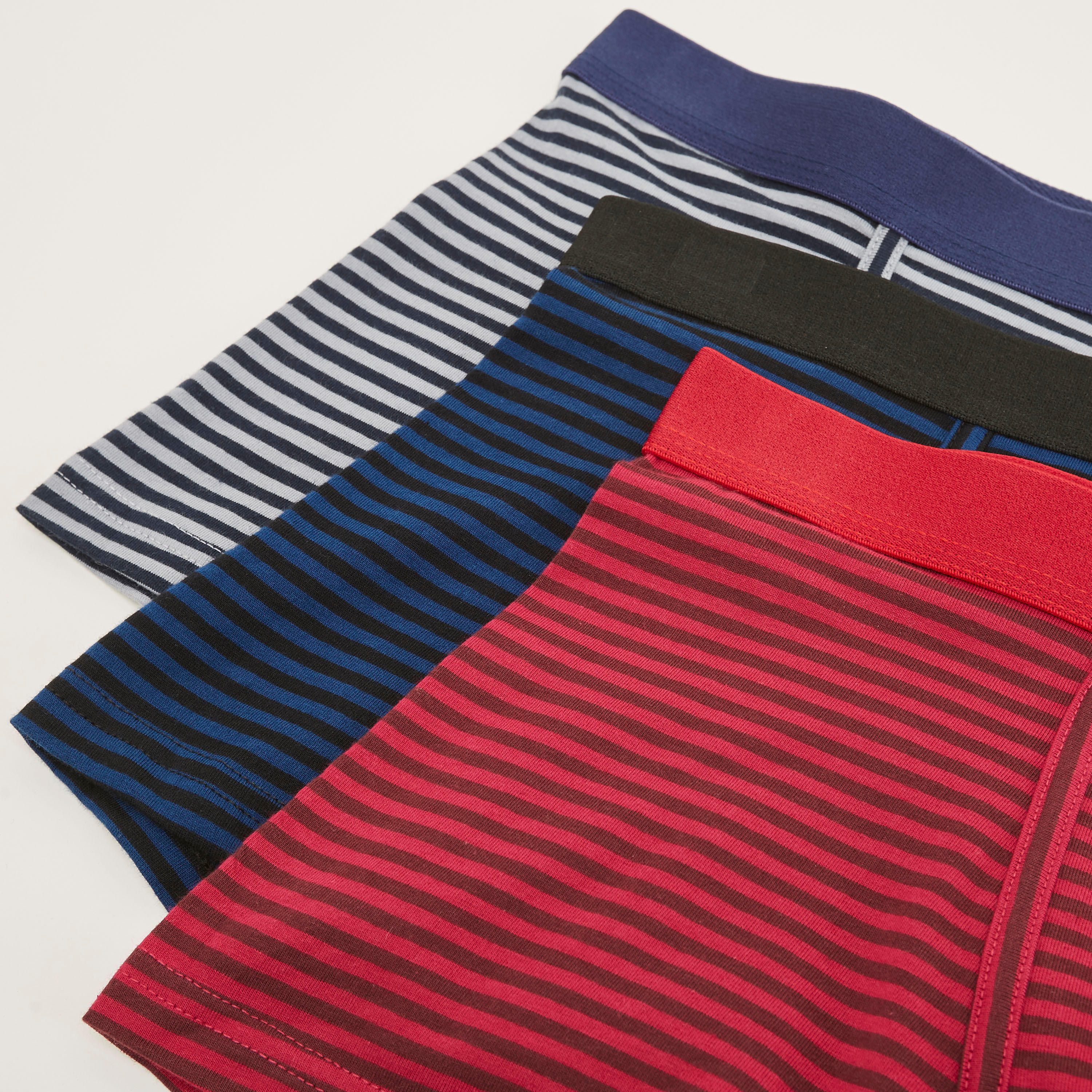 شورتات ترانك مقلّمة بخصر مطّاطي - طقم من 3-men-clothing-innerwear-underwear-image-2