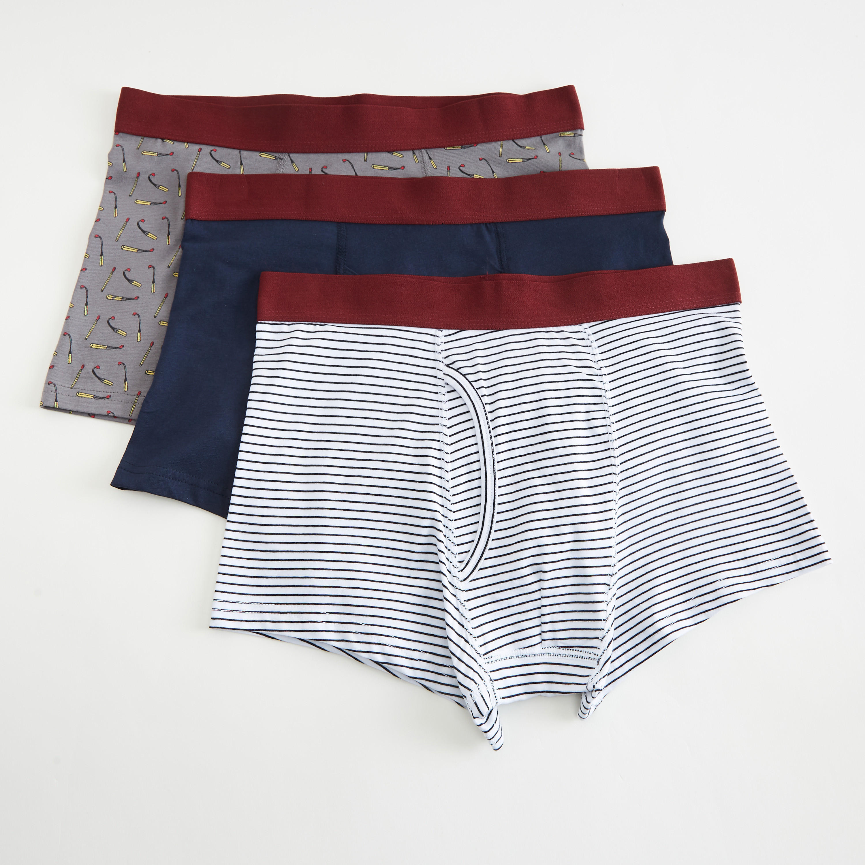 Set of 3 - Assorted Trunks with Elasticated Waistband-men-clothing-innerwear-underwear-image-1