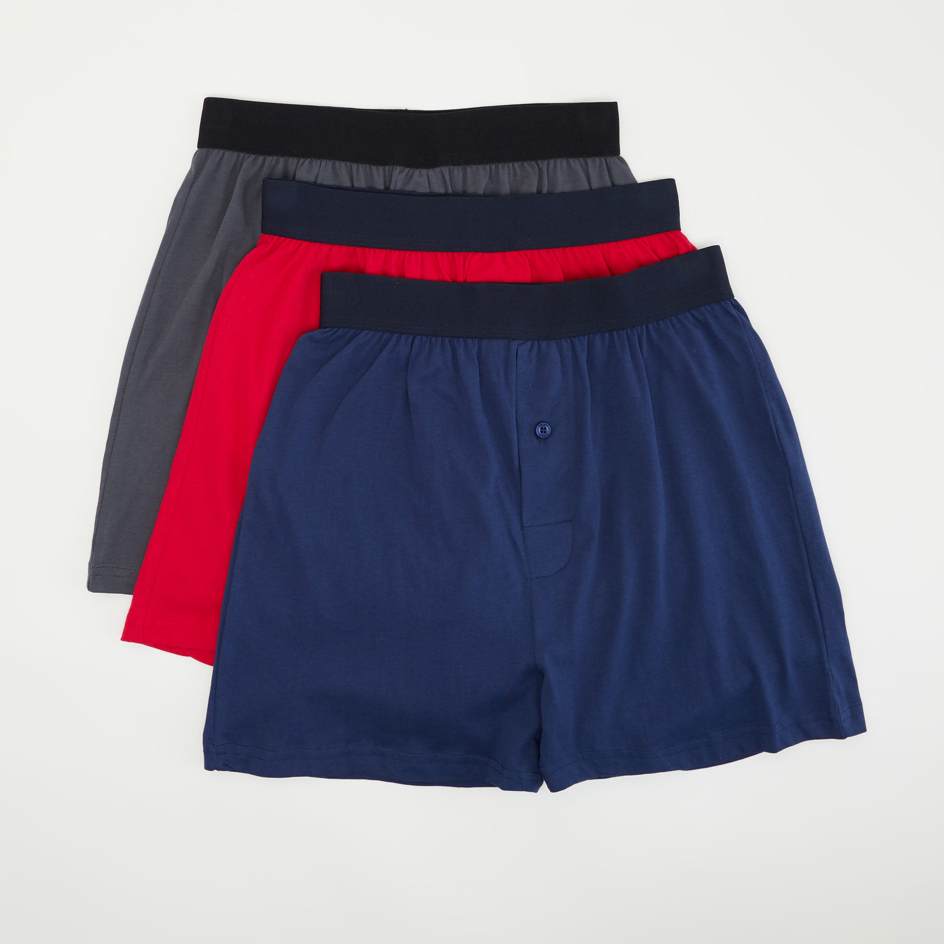 شورتات بوكسر داخلية سادة بخصر مطّاطي - طقم من 3-men-clothing-innerwear-underwear-image-4