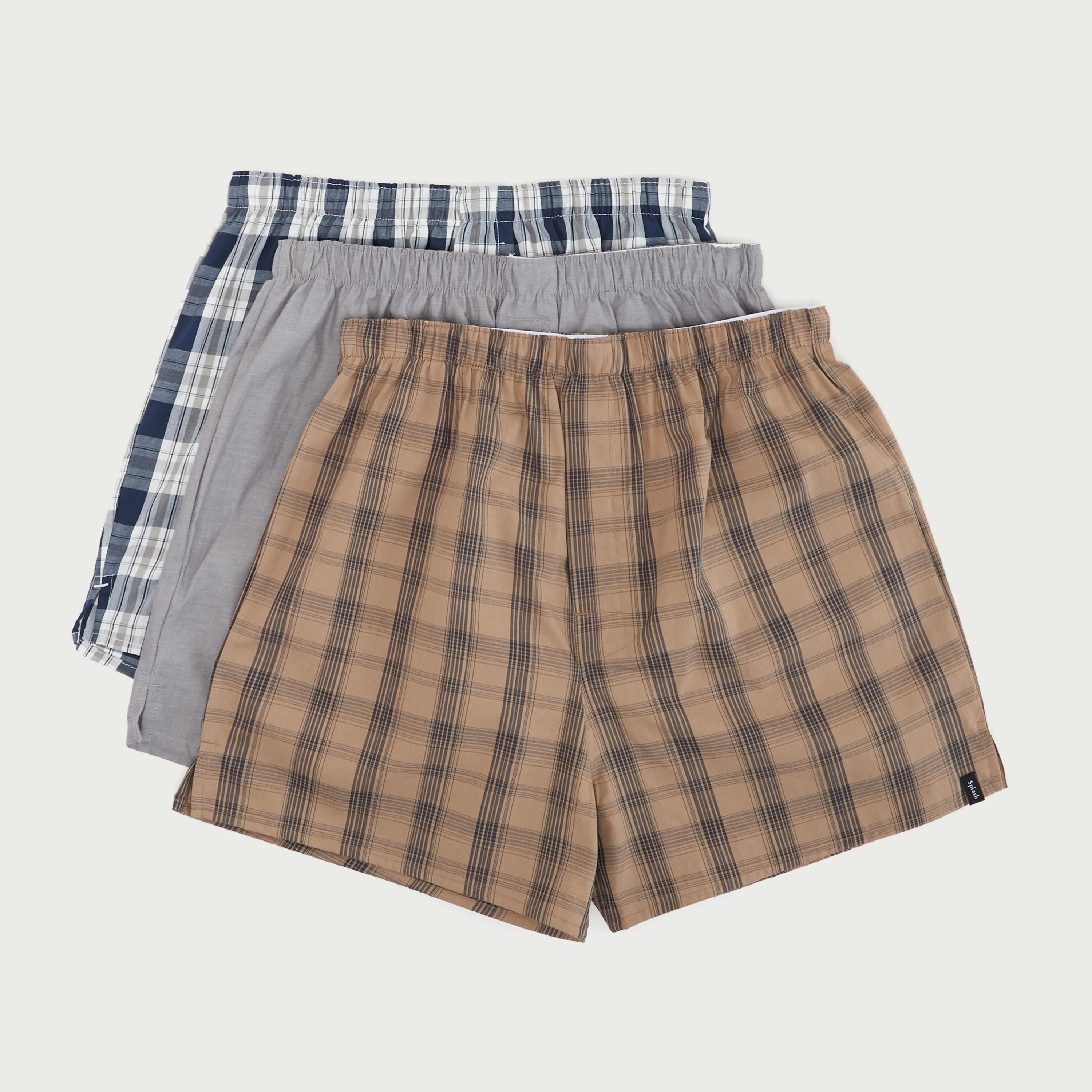 سراويل بوكسر داخليّة متنوعة بخصر مطّاطي - طقم من 3-men-clothing-innerwear-underwear-image-1