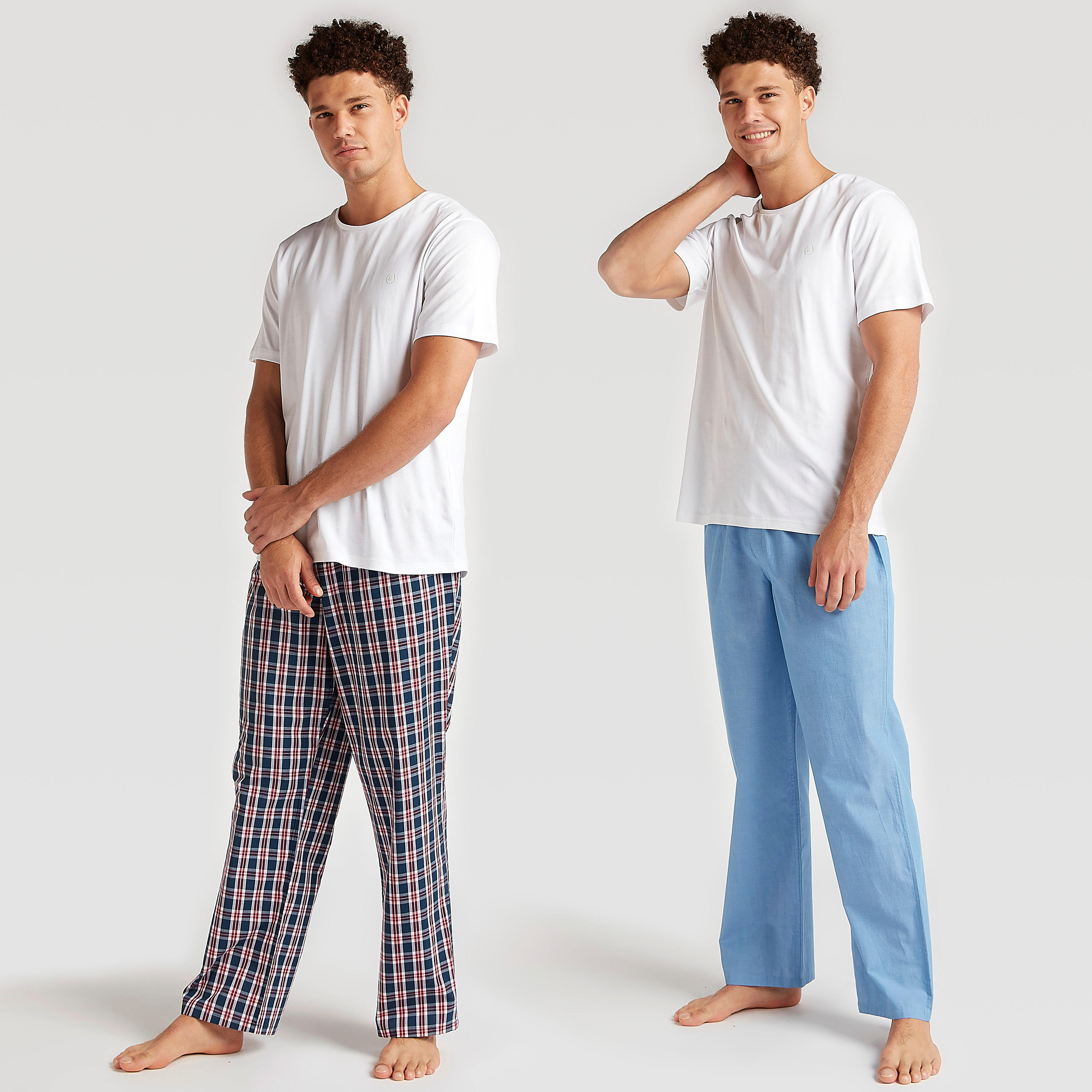 بيجامات متنوّعة بخصر مطّاطي - طقم من 2-men-clothing-nightwear-pyjamaandshorts-image-1