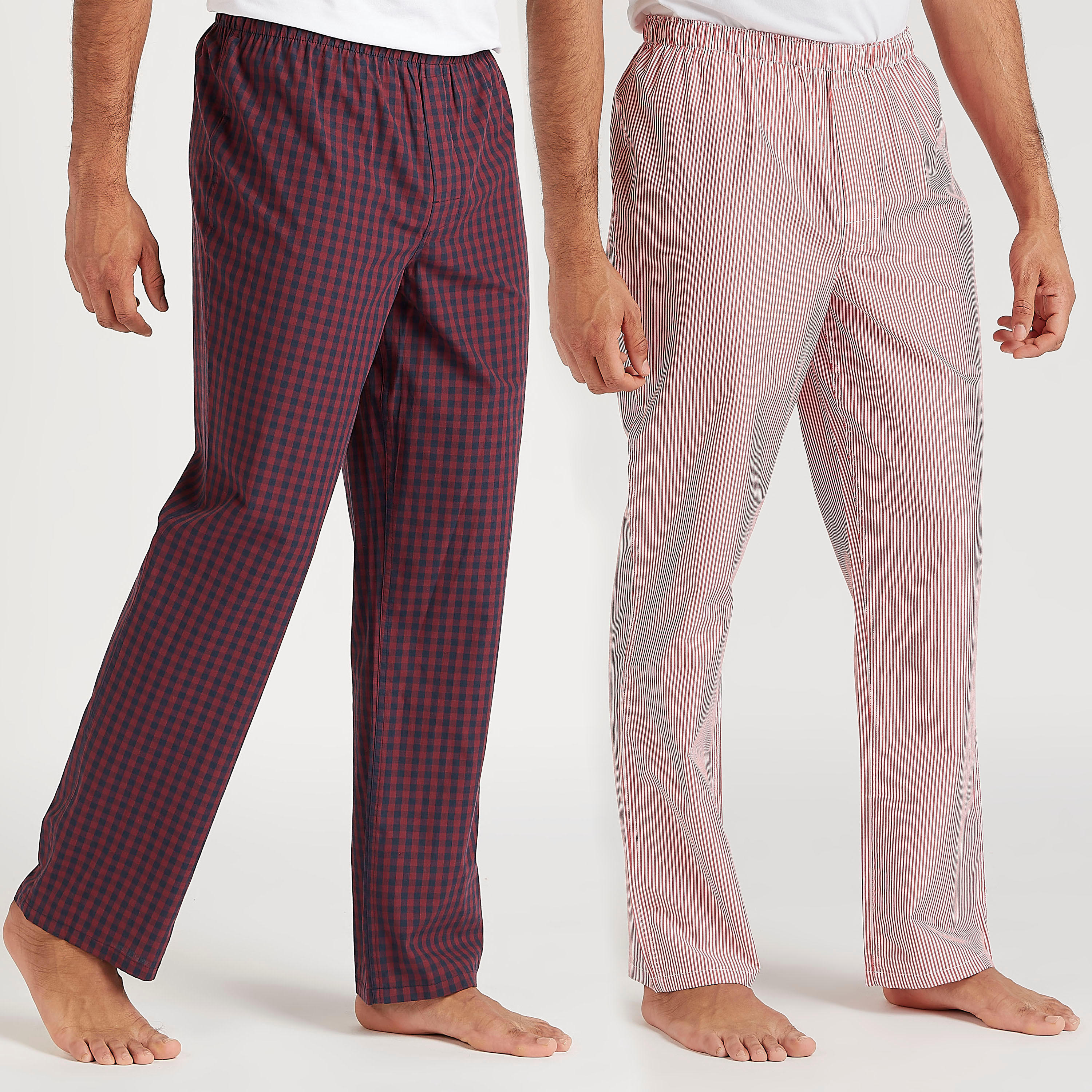 Set of 2 - Assorted Pyjamas with Elasticated Waistband-men-clothing-nightwear-pyjamaandshorts-image-1