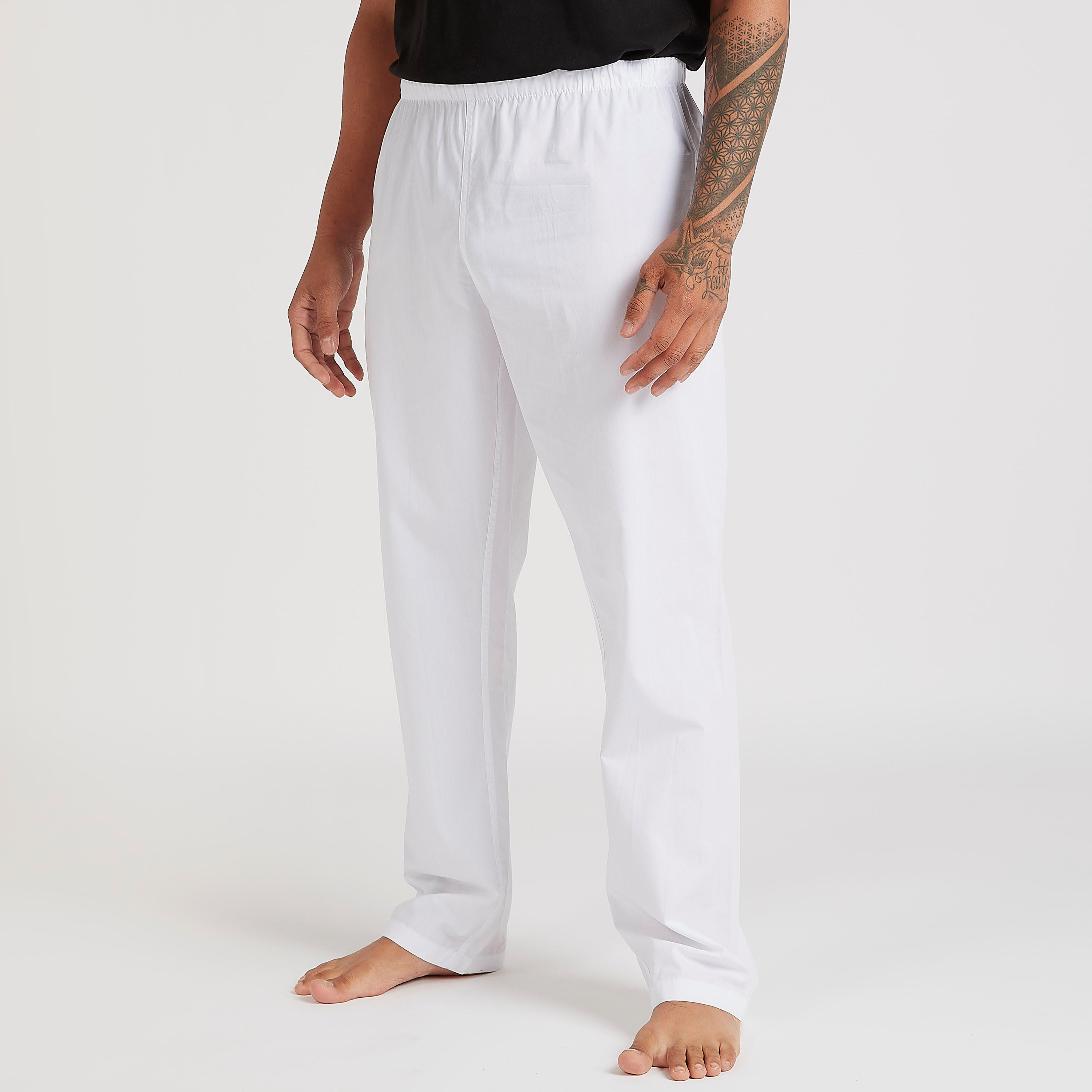 بنطلون بيجاما سادة بطول كامل وخصر مطّاطي-men-clothing-nightwear-pyjamaandshorts-image-4
