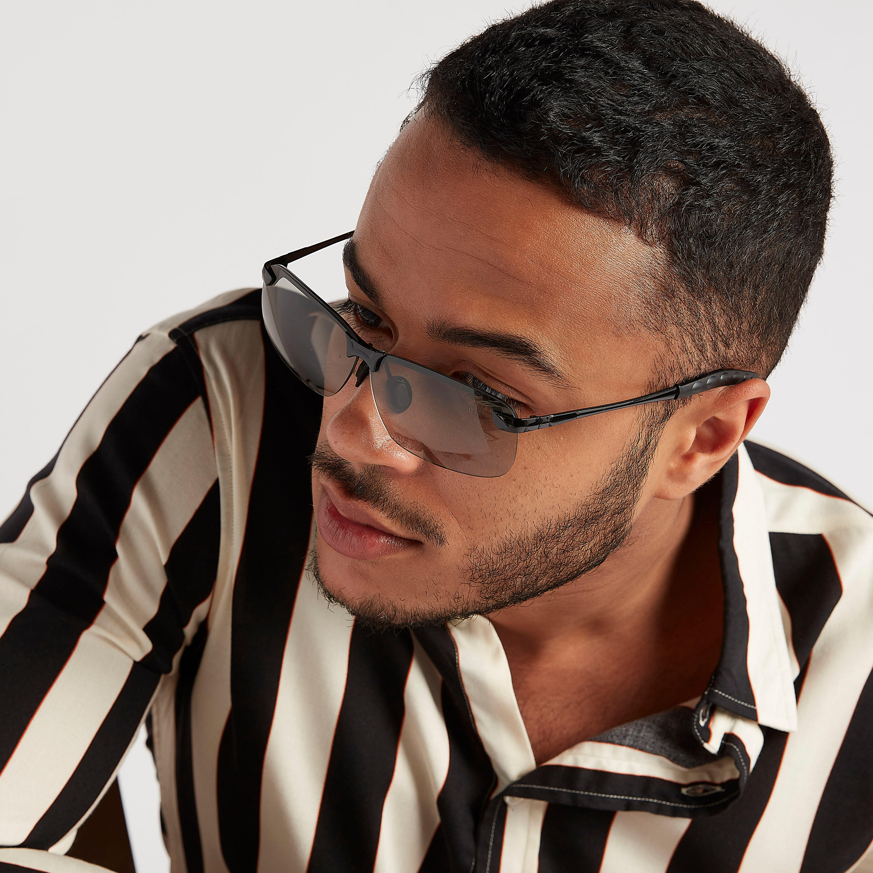Half Rim Rectangular Sunglasses with Nose Pads-men-sunglasses-image-2