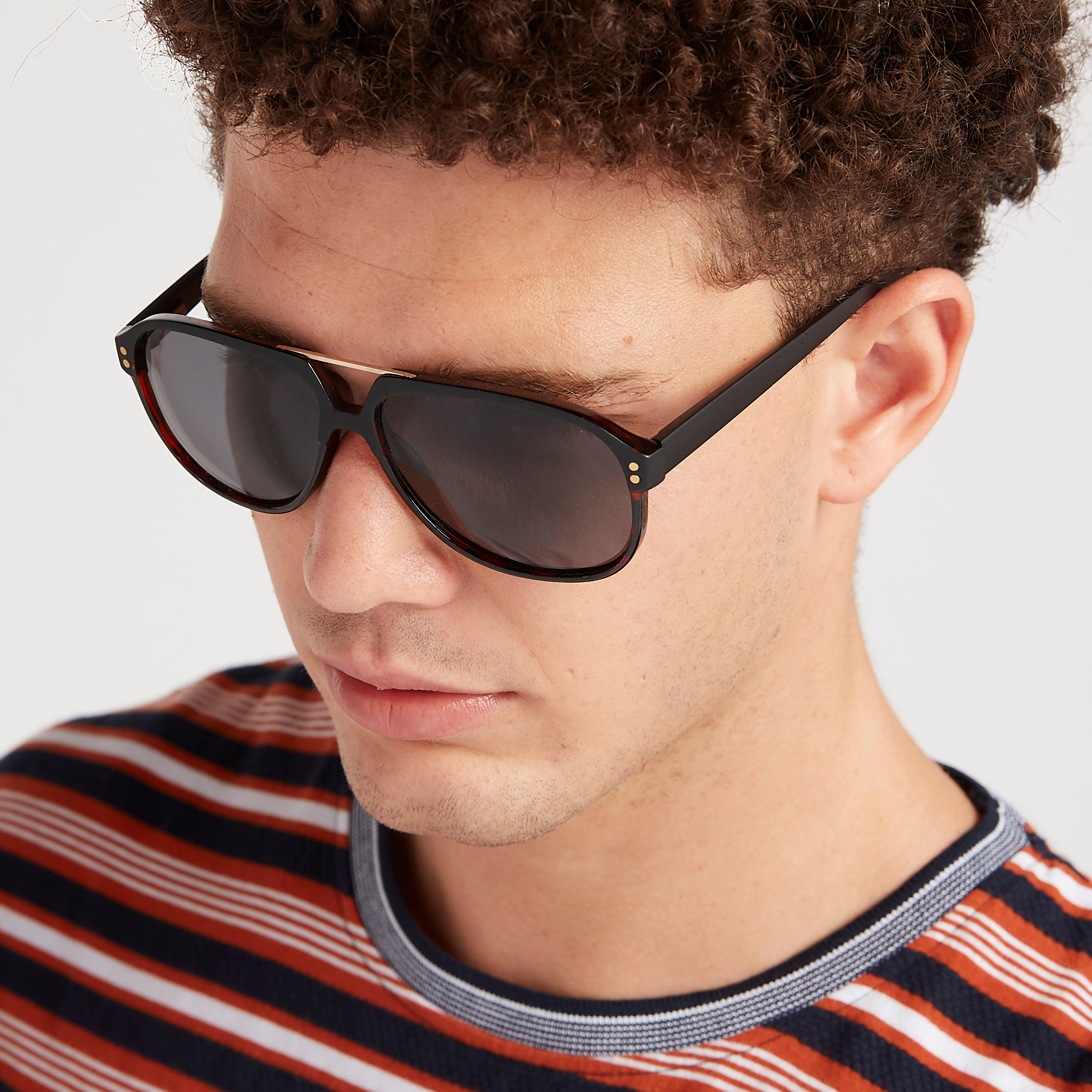 نظّارة شمسيّة آفياتور بإطار كامل ووسادات أنف وطبعات-men-sunglasses-image-2