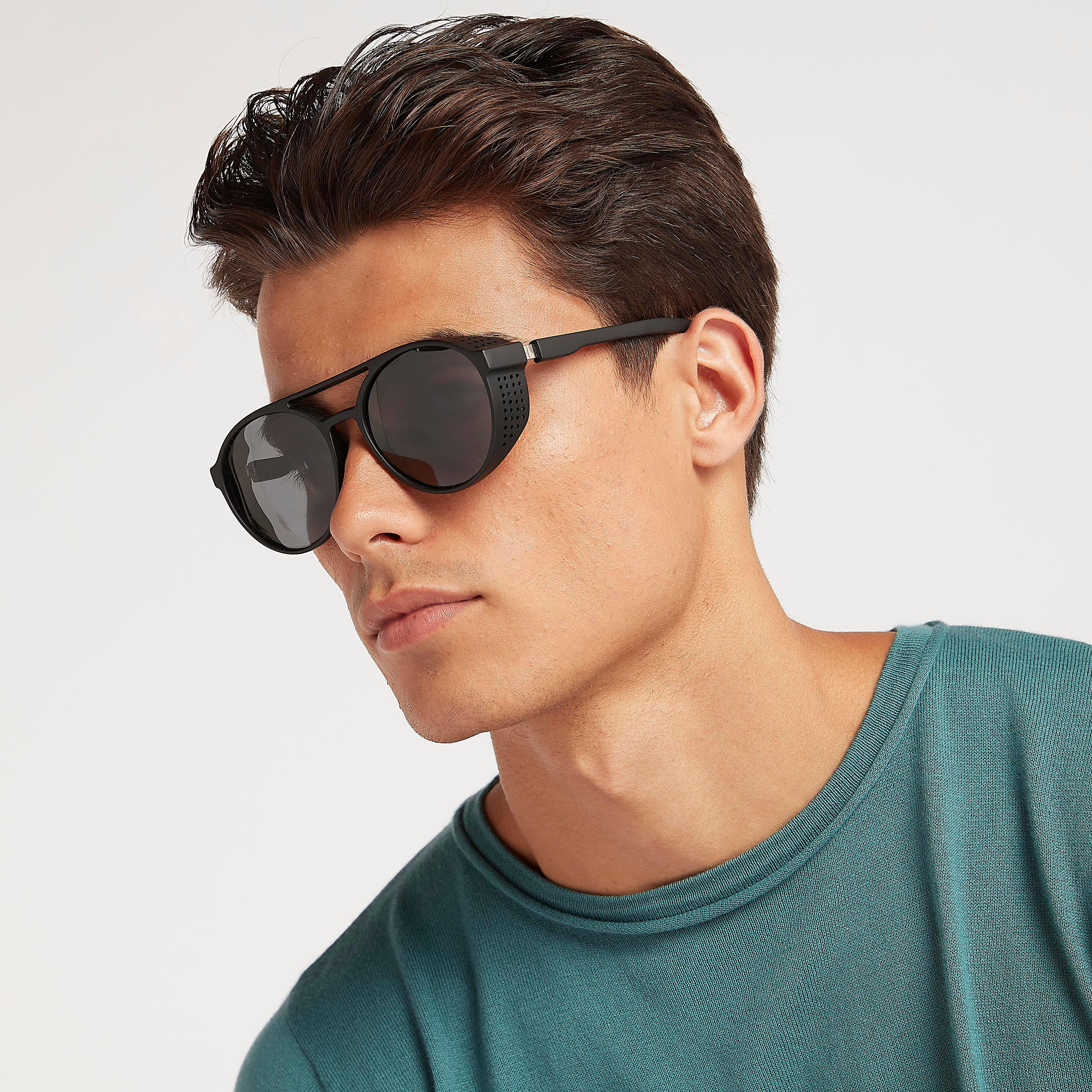 Full Rim Oval Frame Sunglasses with Nose Pads-men-sunglasses-image-2