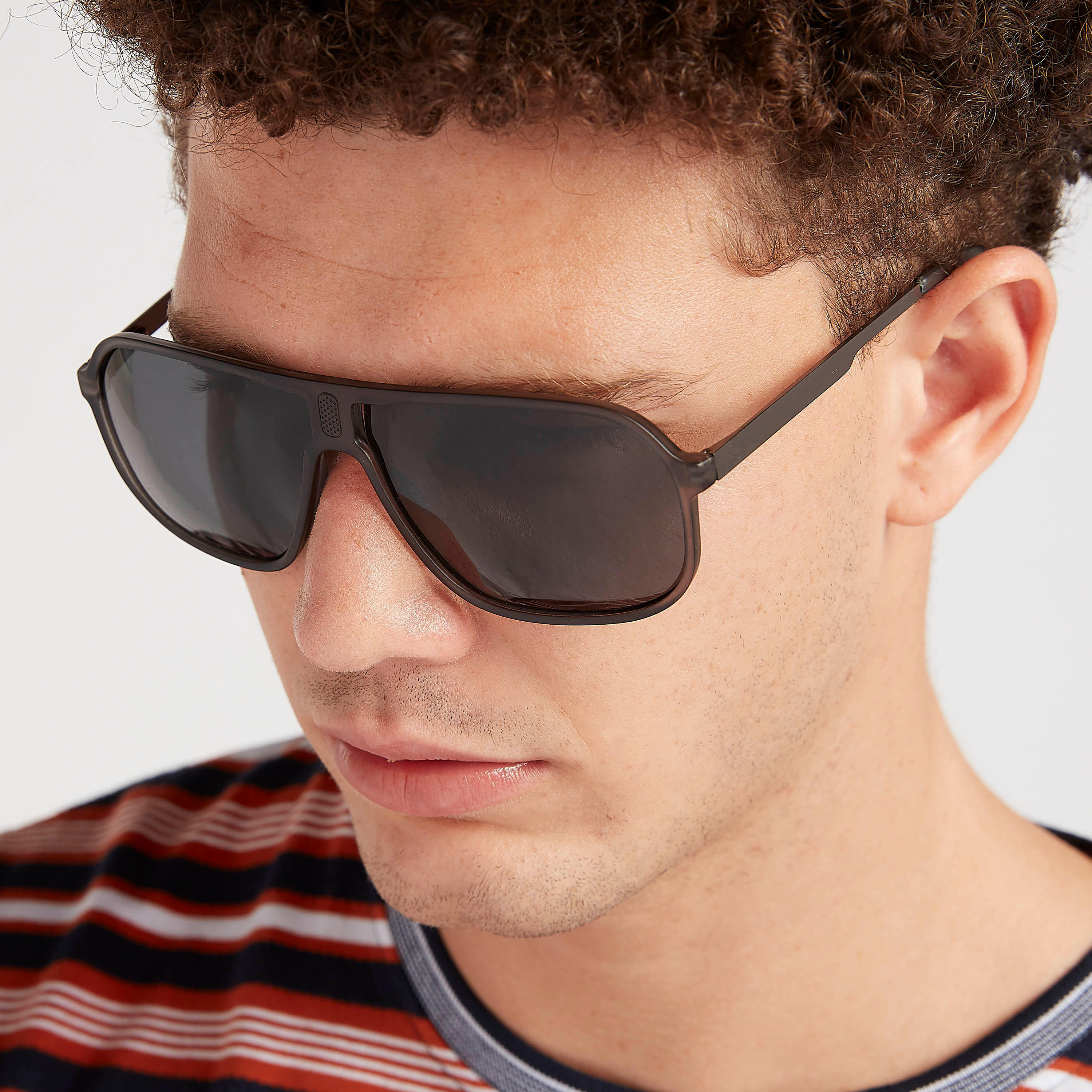 Full Rim Rectangular Frame Sunglasses with Nose Pads-men-sunglasses-image-2