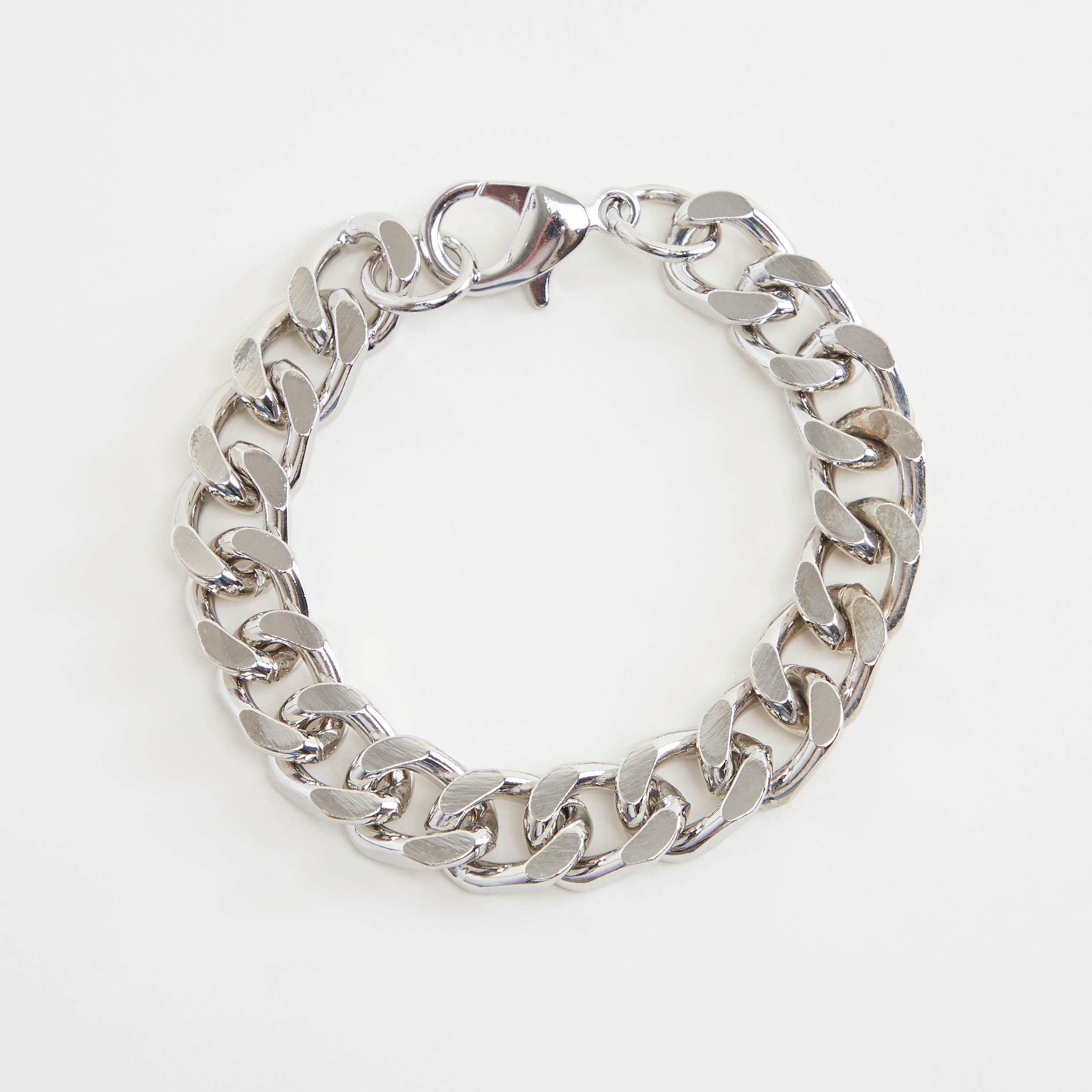 Metallic Chain Link Bracelet with Lobster Clasp-men-watchesandjewellery-bracelets-image-3