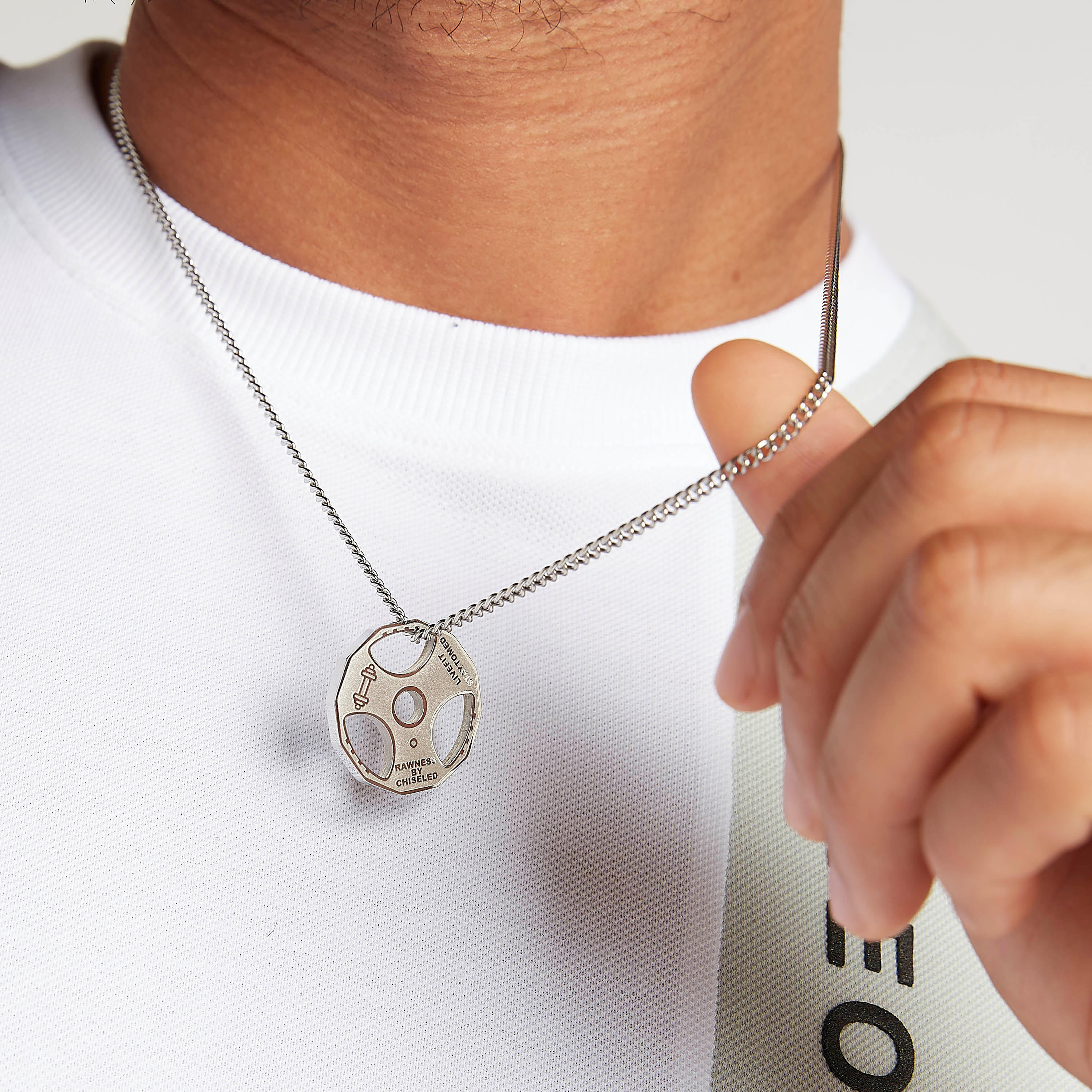 Metallic Pendant Necklace with Lobster Clasp-men-watchesandjewellery-necklacesandpendants-image-2
