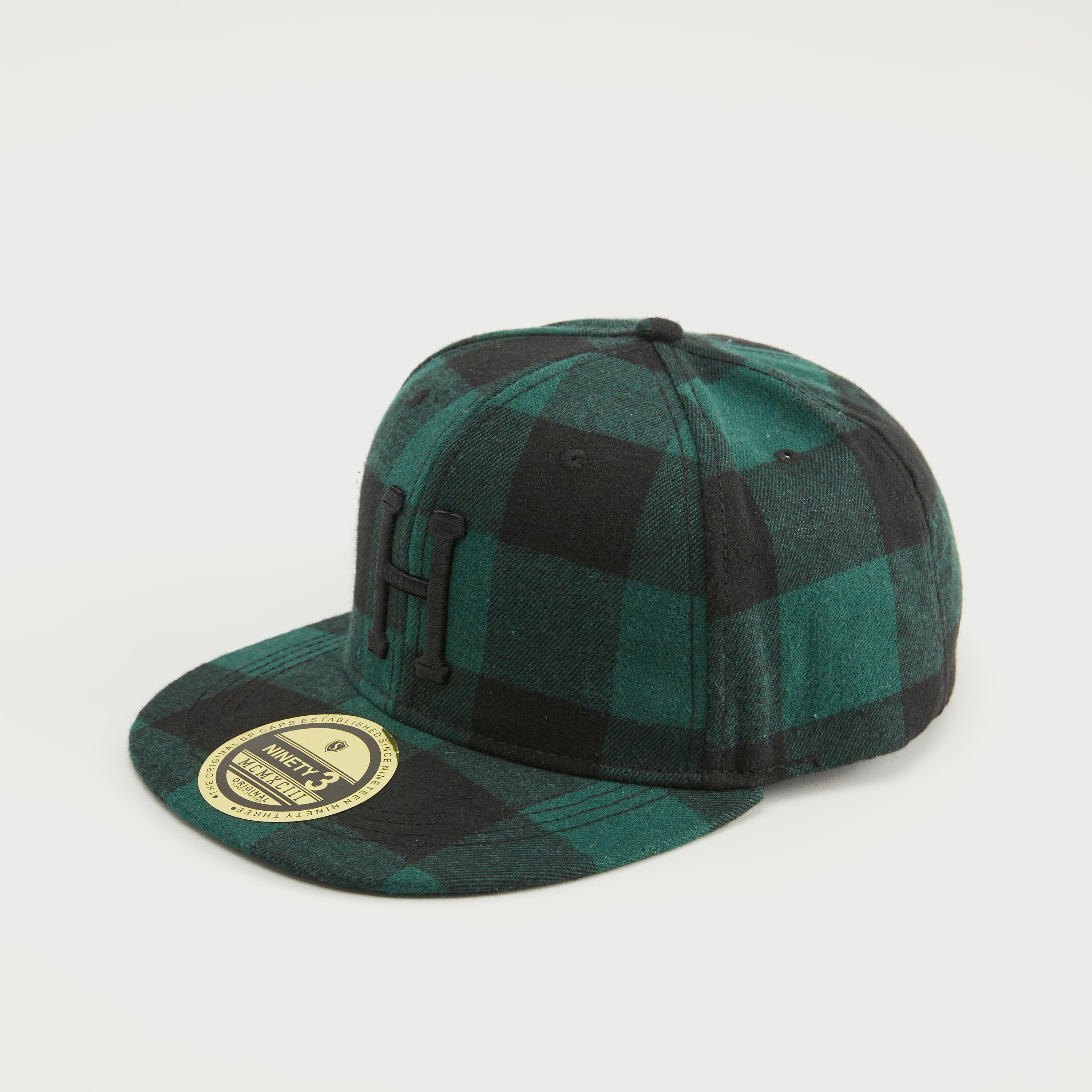 Checked Cap with Snap Back Closure-men-caps-image-1