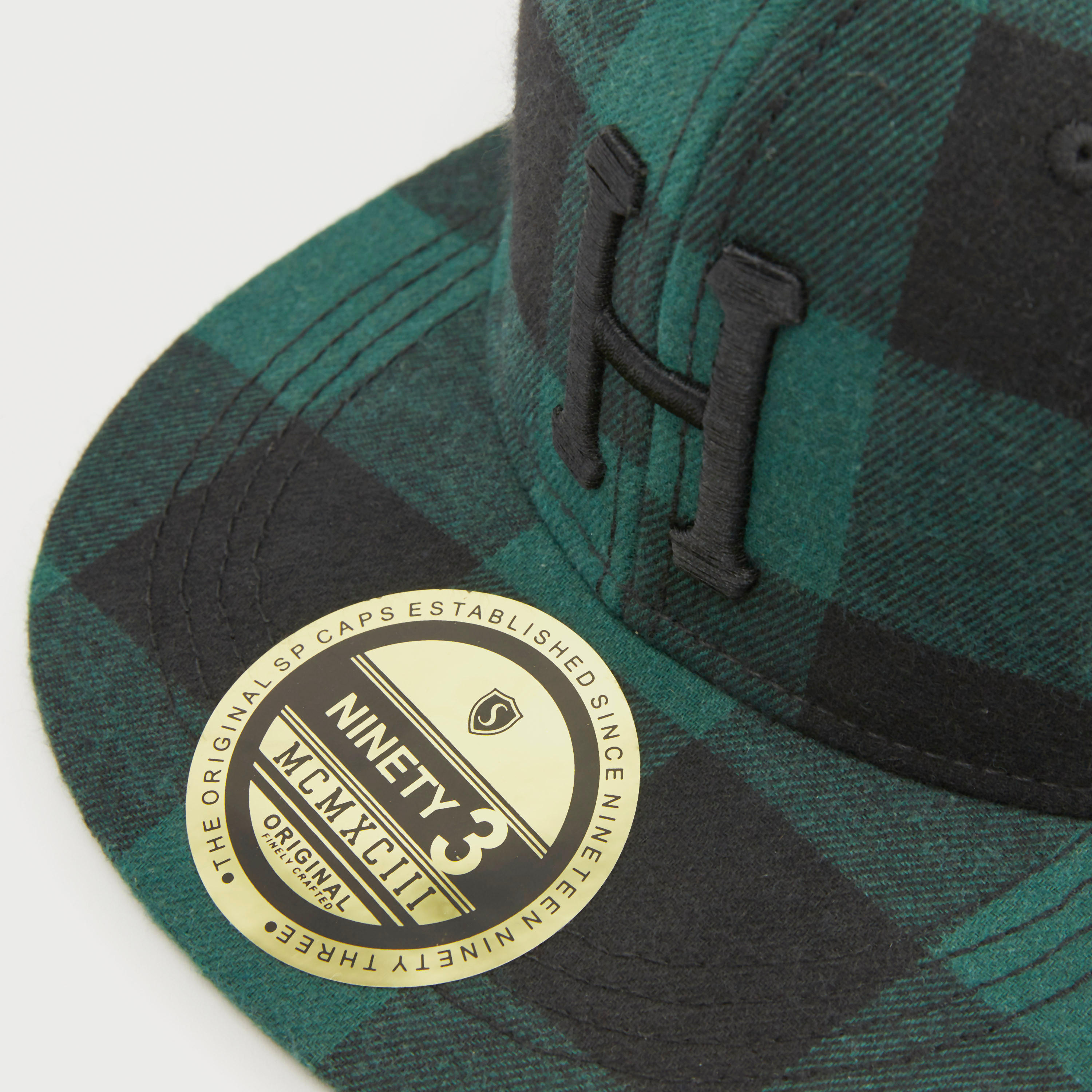 Checked Cap with Snap Back Closure-men-caps-image-2
