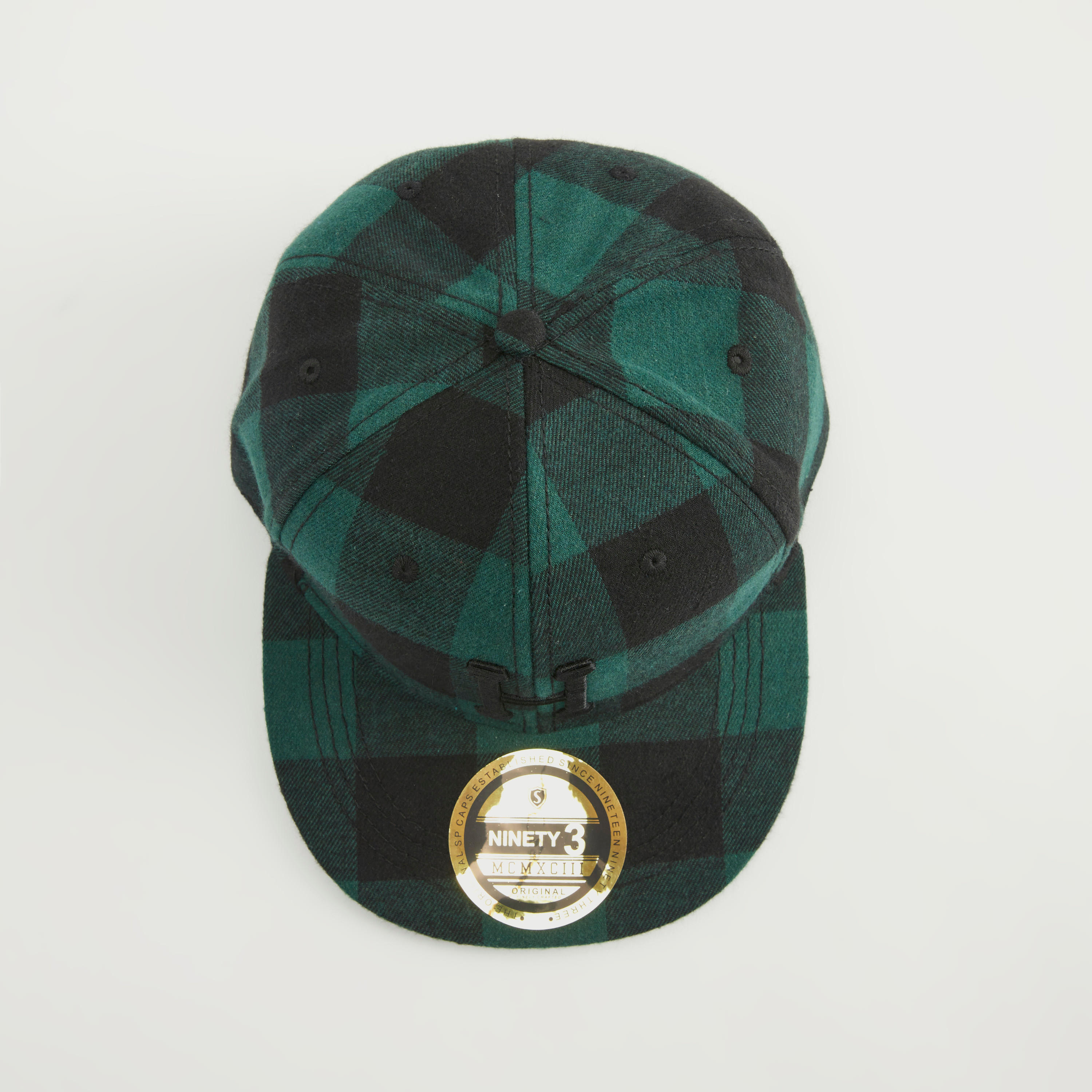 Checked Cap with Snap Back Closure-men-caps-image-3