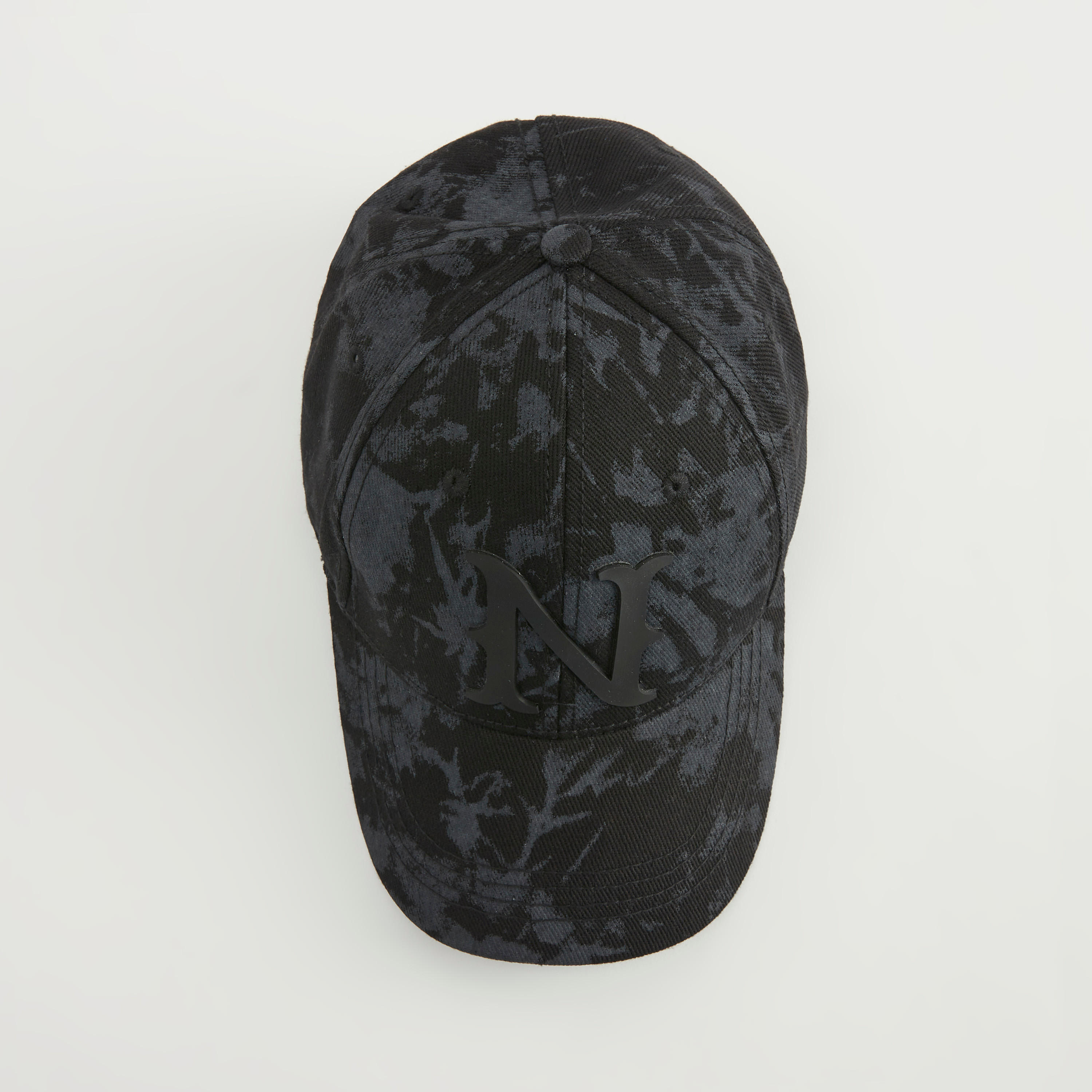 Printed Cap with Snap Back Closure and Applique Detail-men-caps-image-3