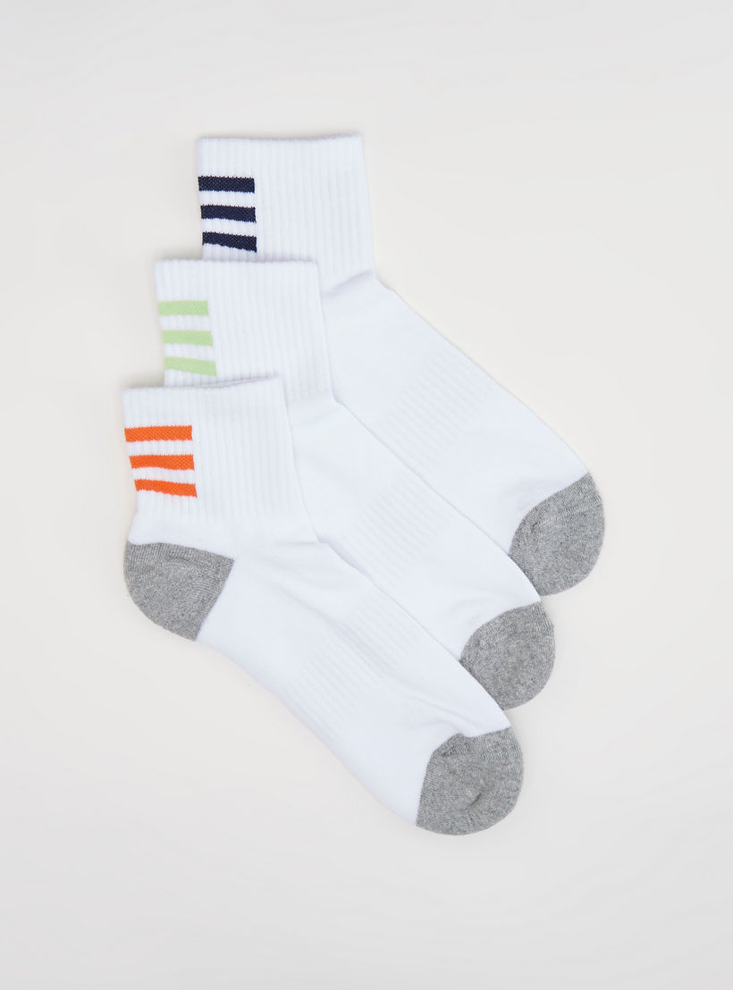 Set of 3 - Striped Ankle Length Socks-men-socks-image-2