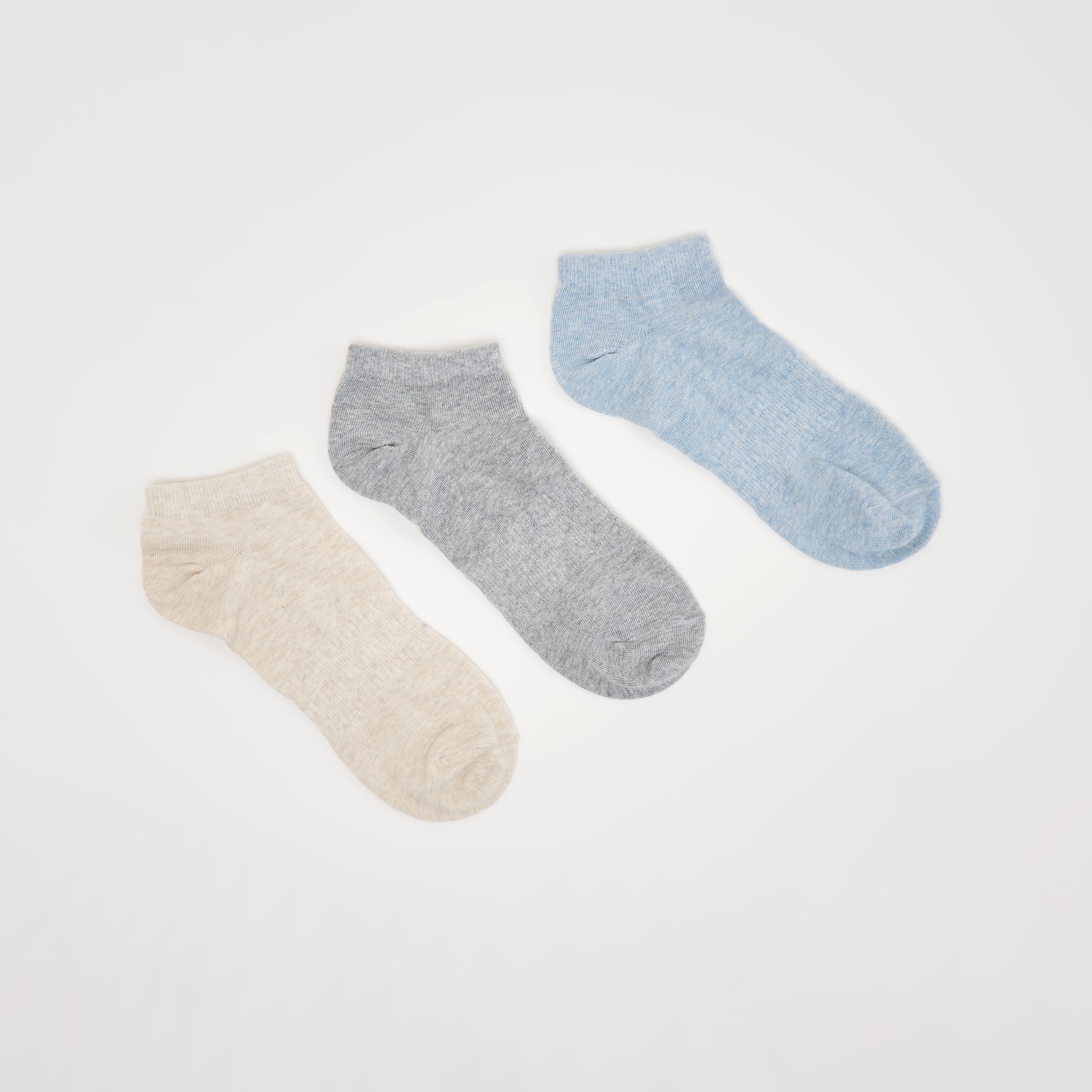 Set of 3 - Solid Ankle Length Socks-men-socks-image-1