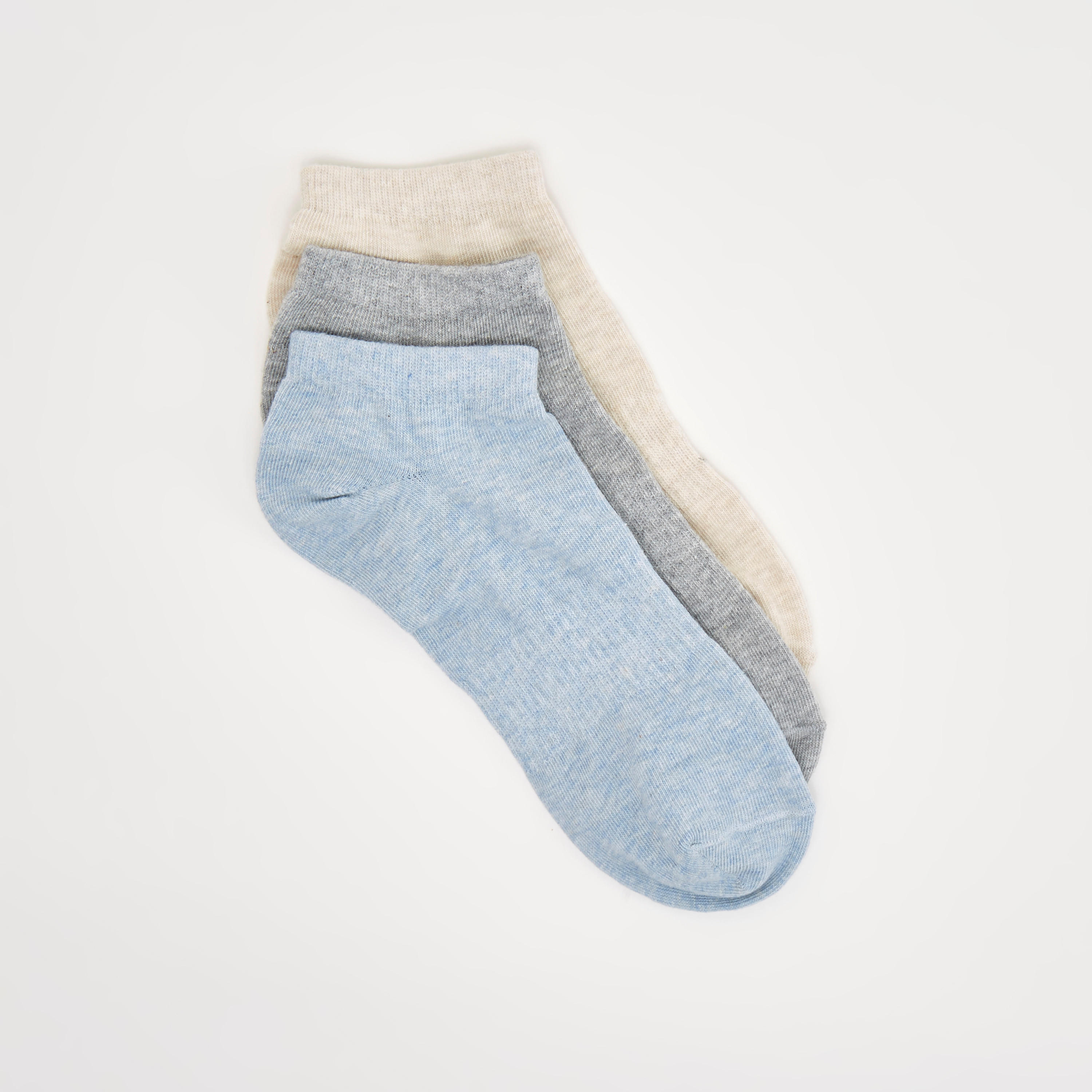 Set of 3 - Solid Ankle Length Socks-men-socks-image-2