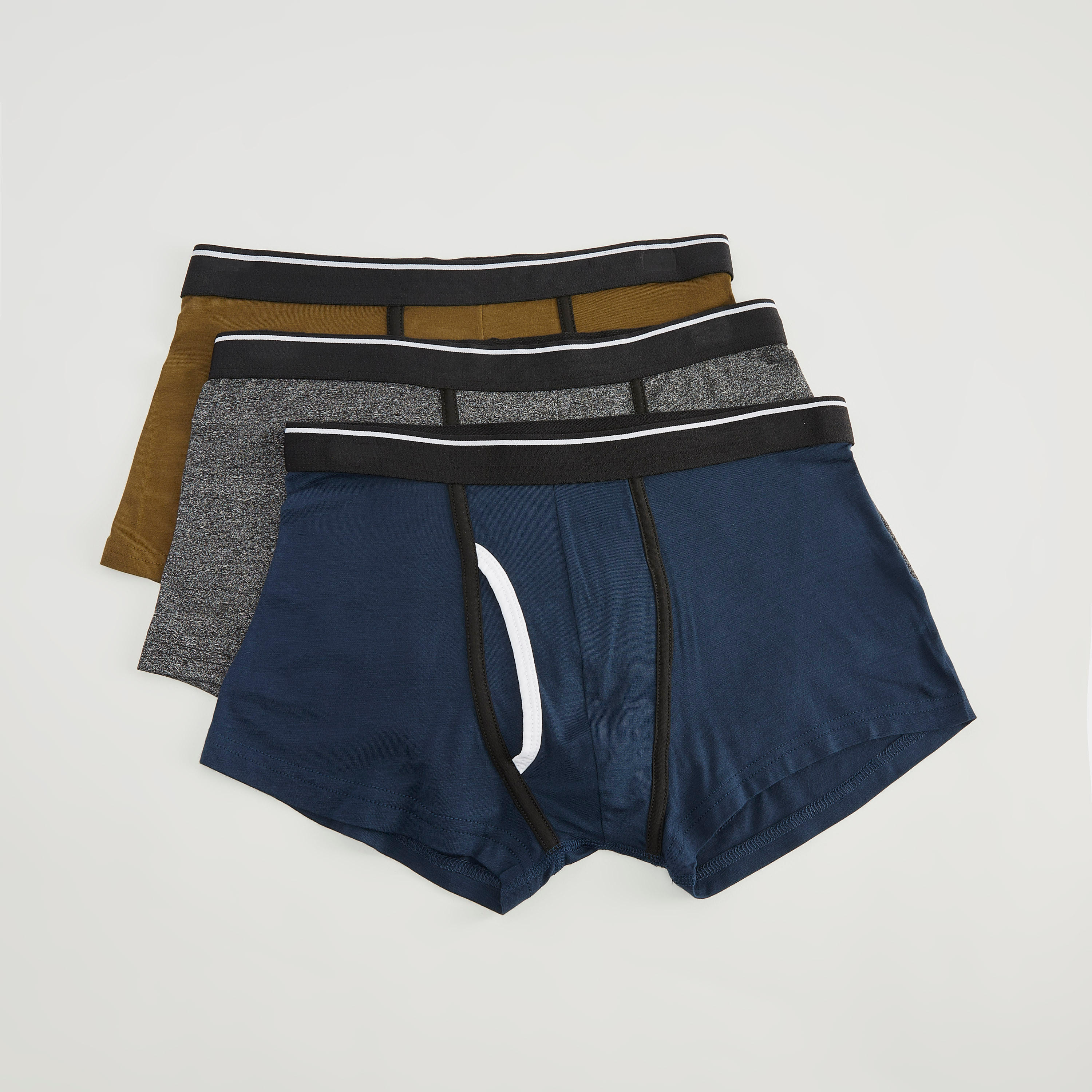 شورت ترانك سادة بخصر مطّاطي - طقم من 3 قطع-men-clothing-innerwear-underwear-image-4