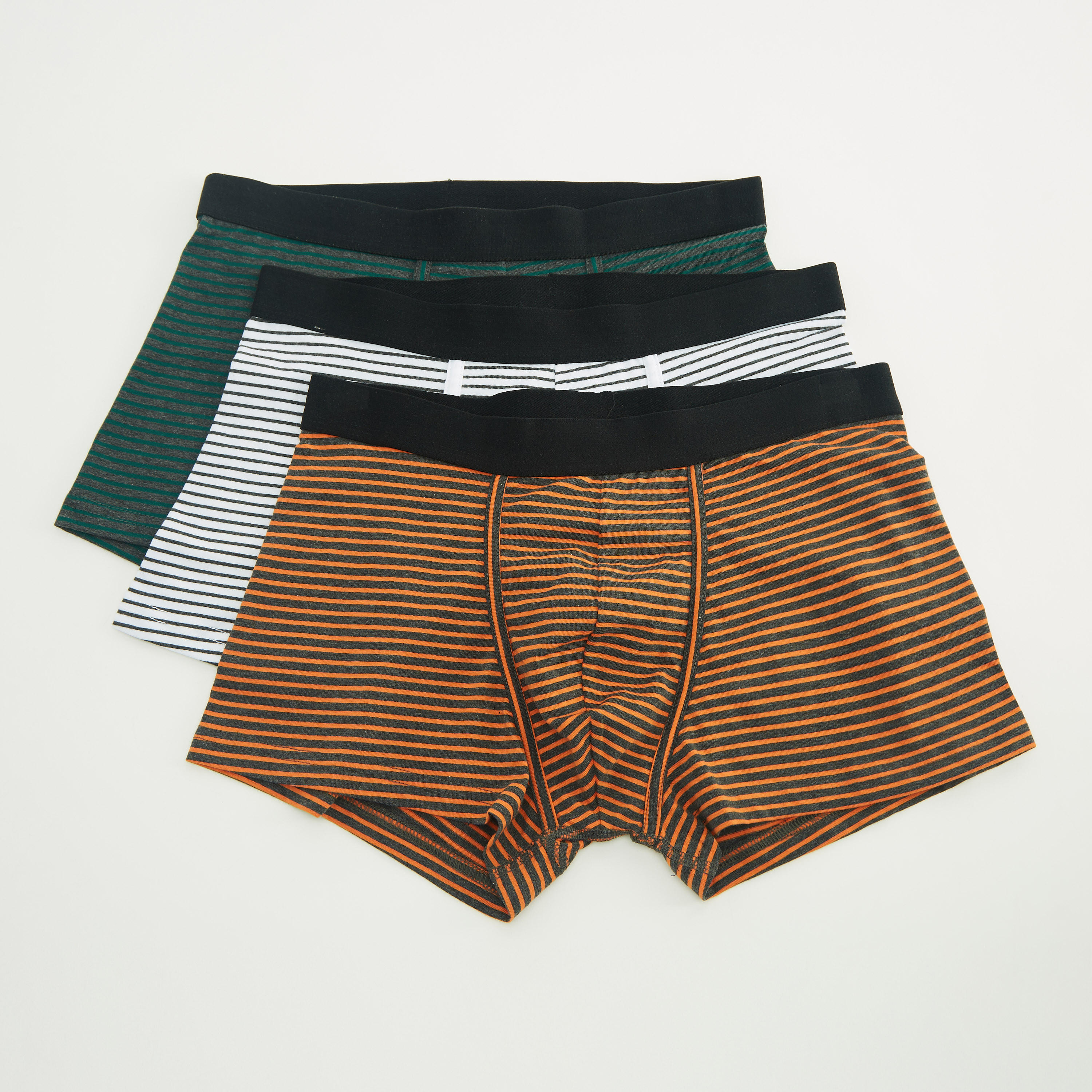 شورت ترانك مخطط بخصر مطّاطي - طقم من 3 قطع-men-clothing-innerwear-underwear-image-1