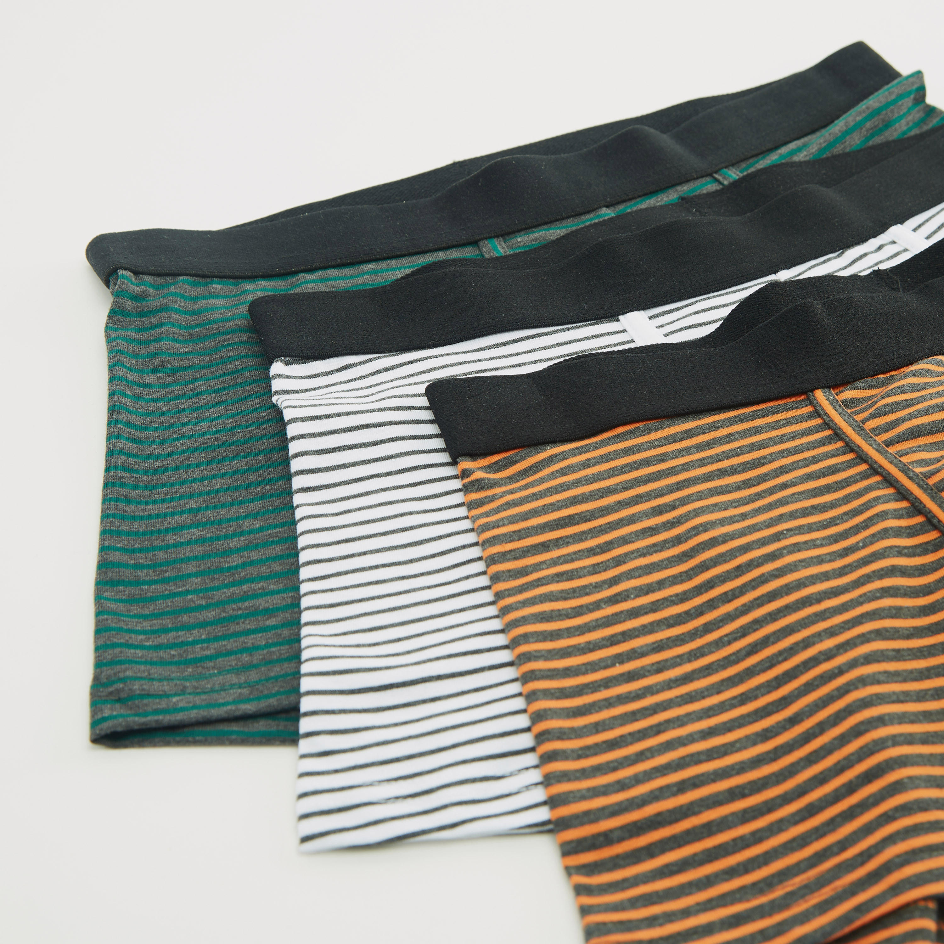 شورت ترانك مخطط بخصر مطّاطي - طقم من 3 قطع-men-clothing-innerwear-underwear-image-2