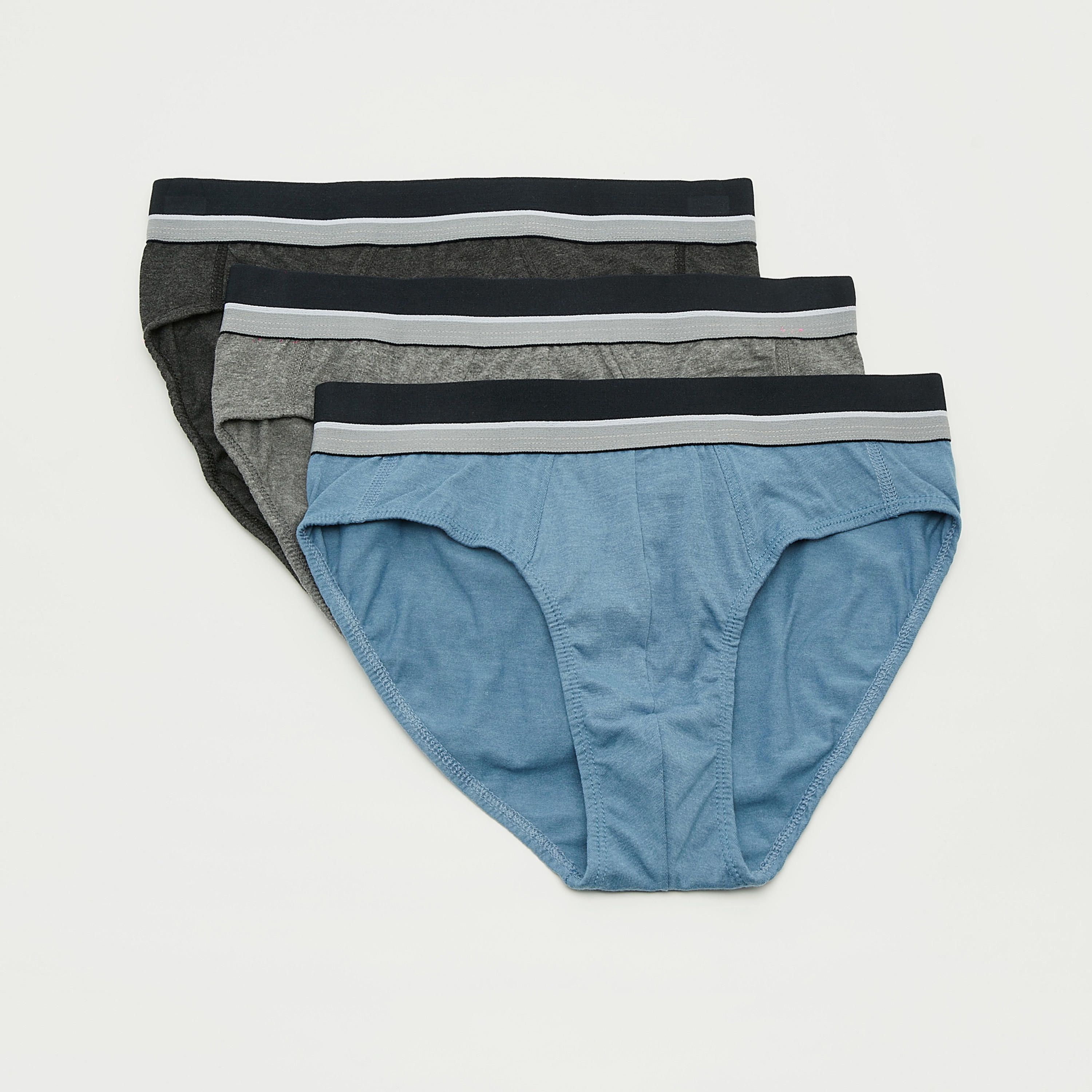 سراويل داخلية سادة بخصر مطّاطي - طقم من 3-men-clothing-innerwear-underwear-image-1
