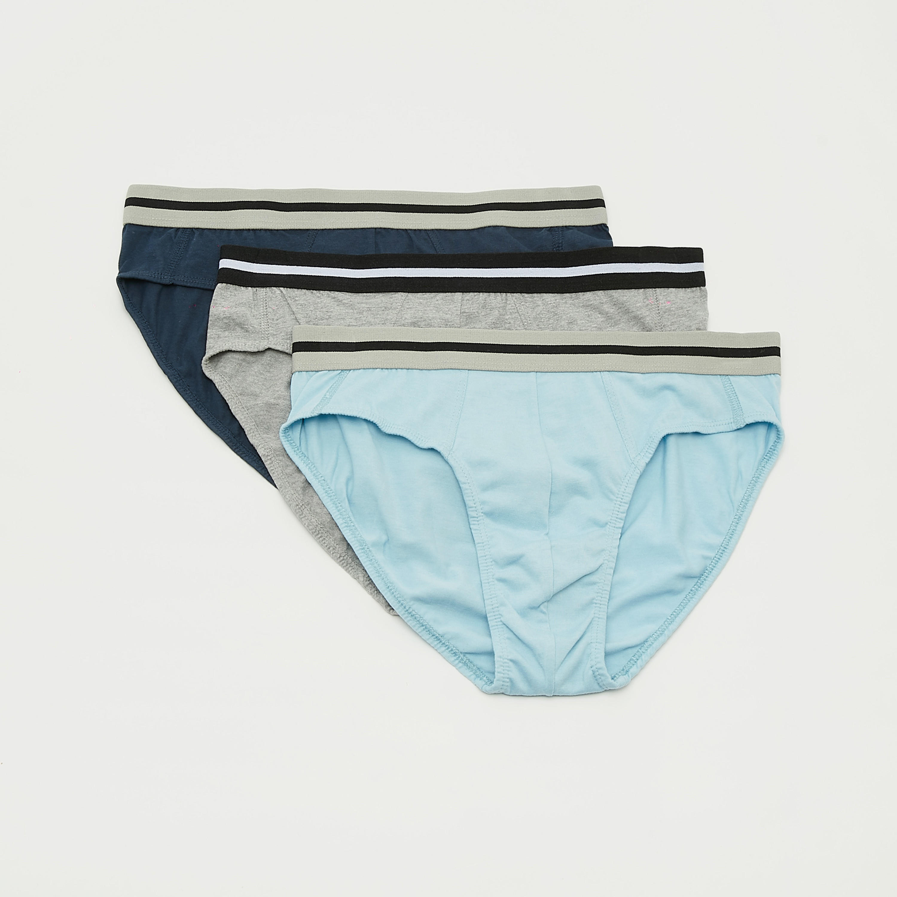 Set of 3 - Solid Briefs with Elasticated Waistband-men-clothing-innerwear-underwear-image-1