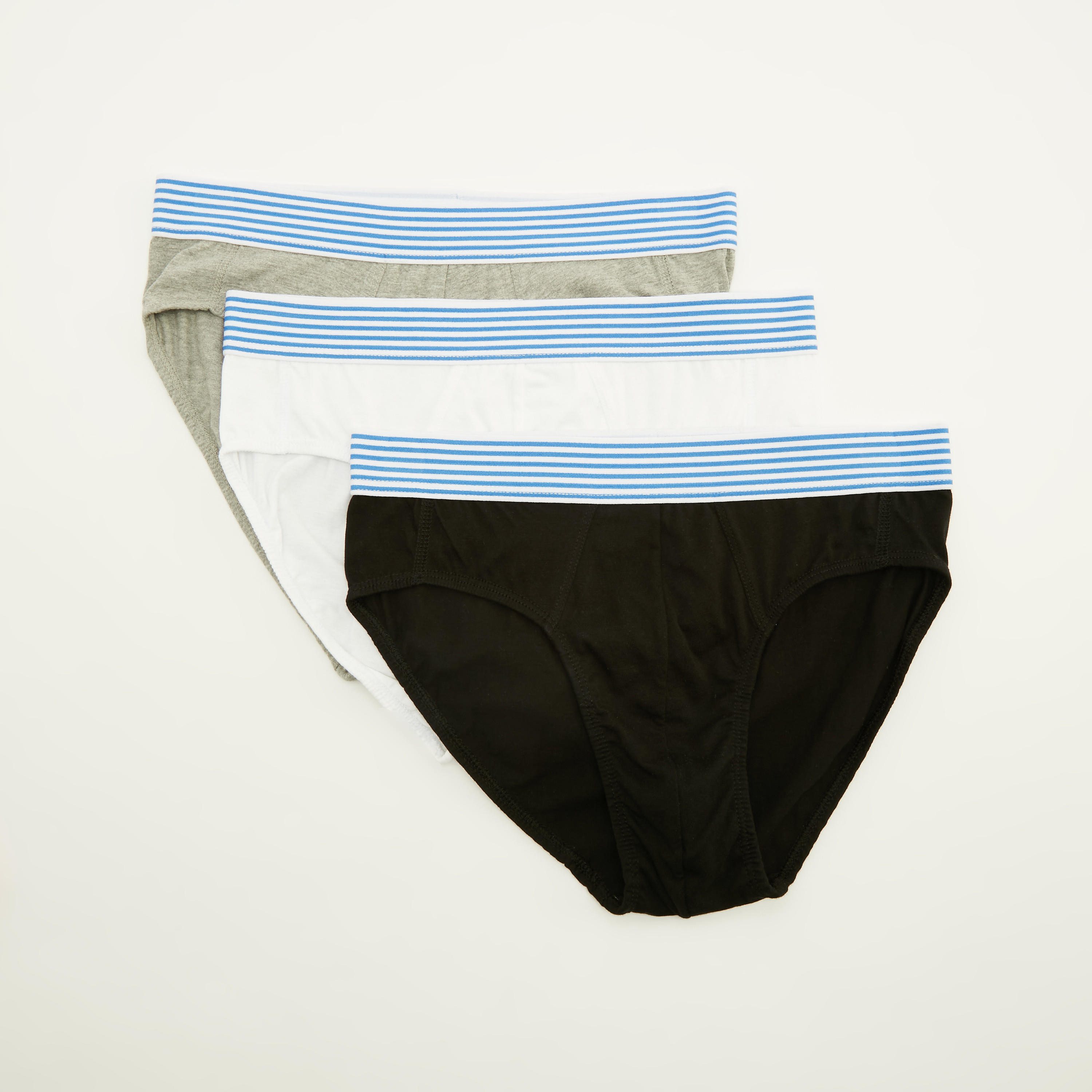 سراويل داخلية سادة بخصر مقلّم - طقم من 3 قطع-men-clothing-innerwear-underwear-image-1