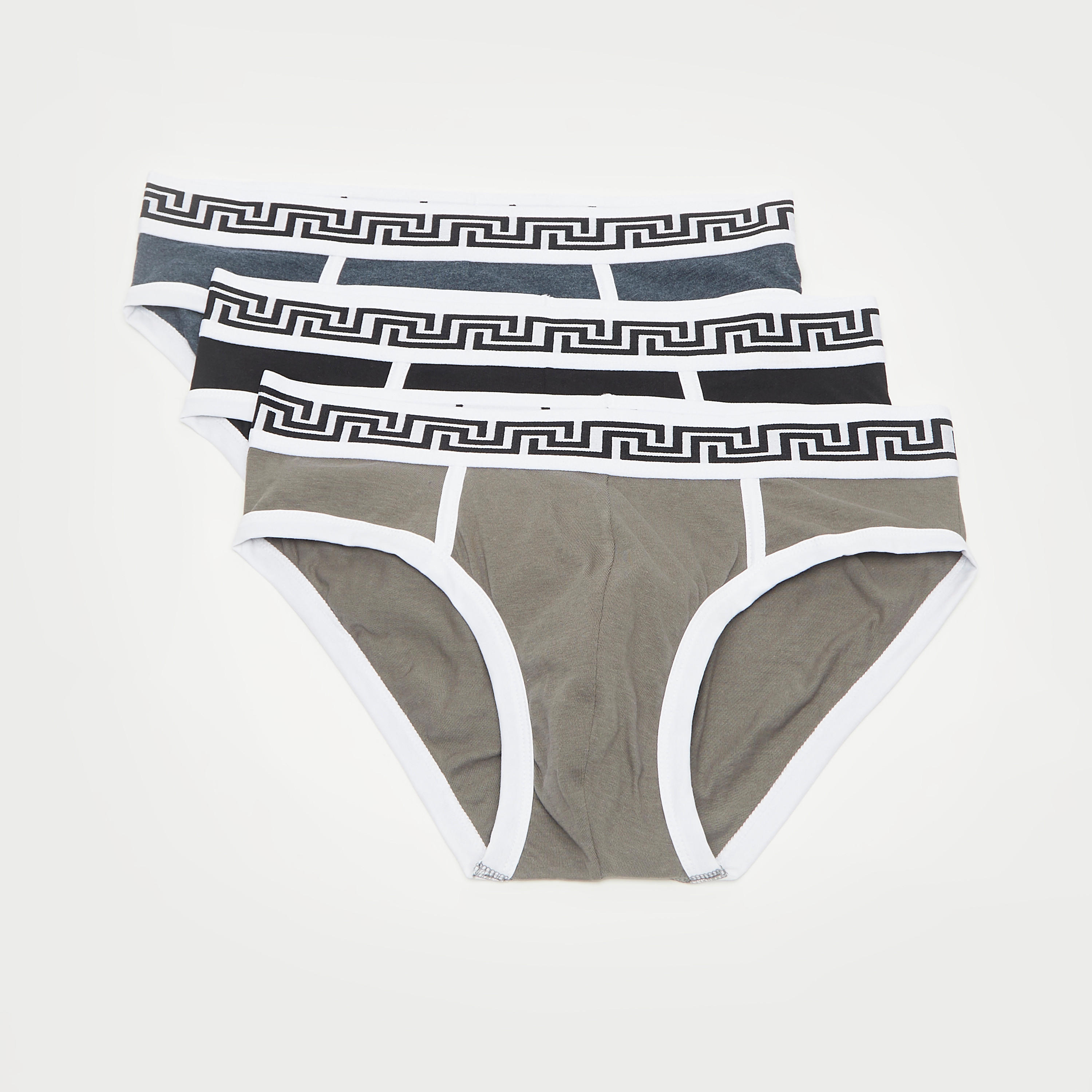 سراويل داخلية سادة بخصر مطّاطي - طقم من 3-men-clothing-innerwear-underwear-image-4
