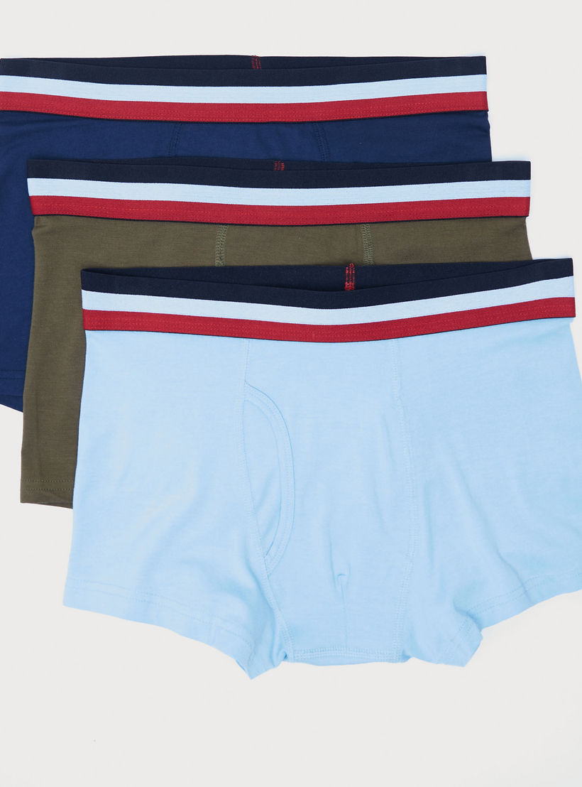 شورت ترانك سادة بخصر مطّاطي - طقم من 3 قطع-men-clothing-innerwear-underwear-image-4