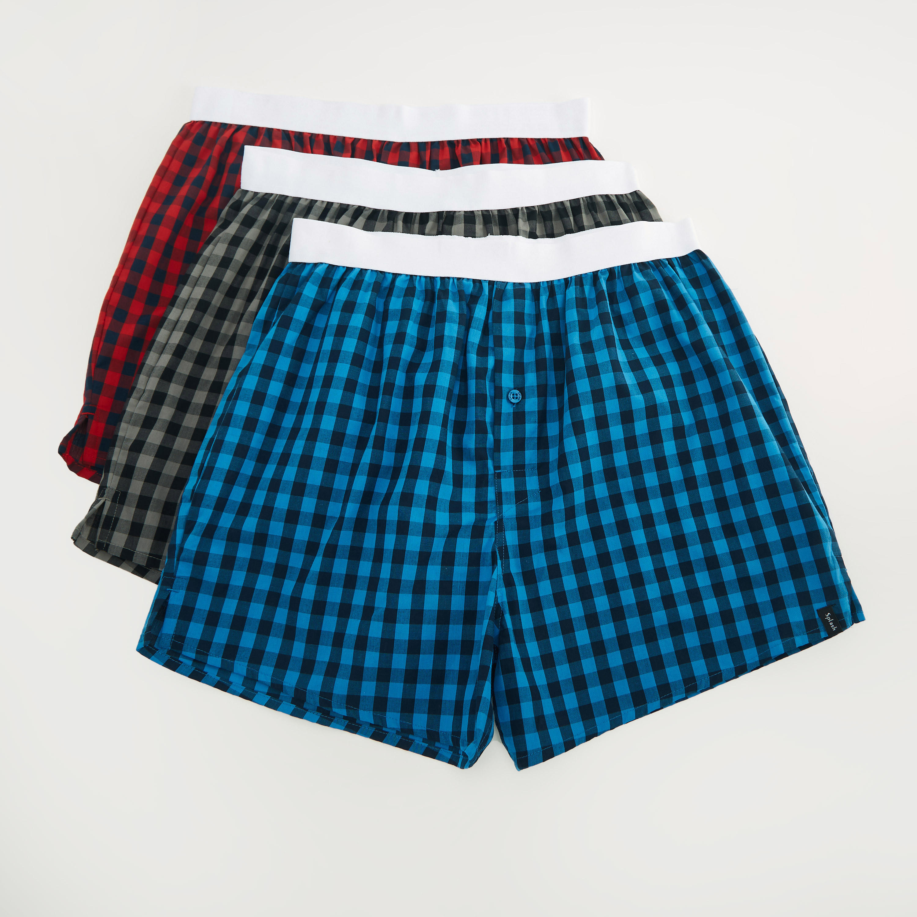 شورتات بوكسر كاروهات بخصر مطّاطي - طقم من 3-men-clothing-innerwear-underwear-image-1