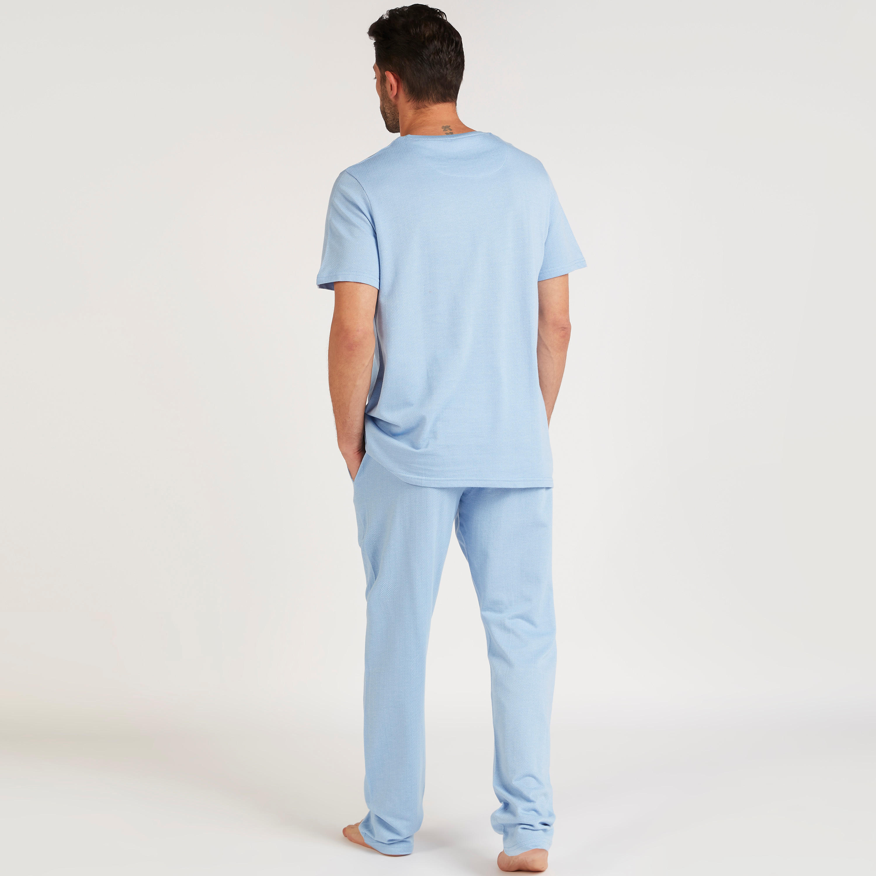 Solid Crew Neck T-shirt and Full Length Pyjama Set-men-clothing-nightwear-sets-image-4