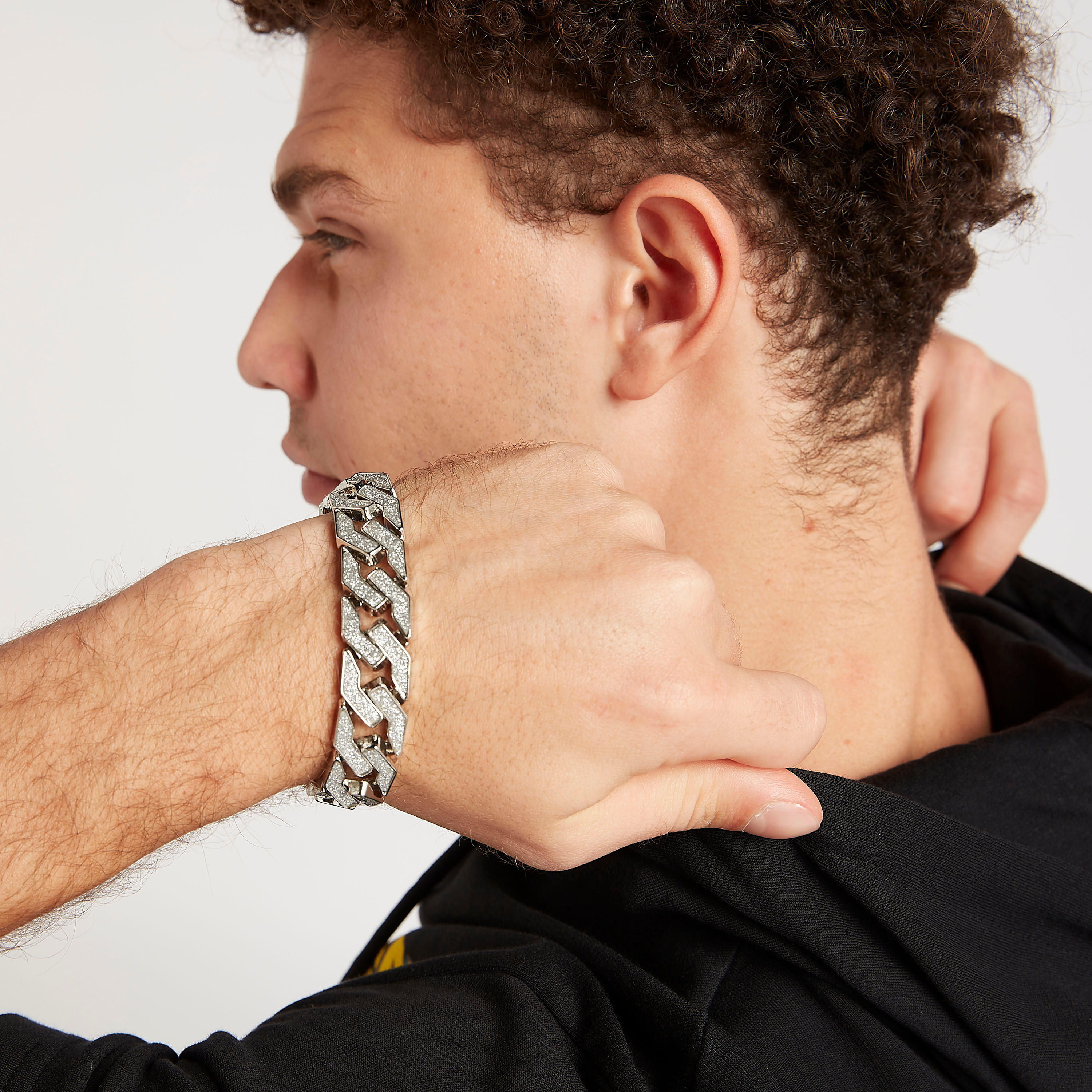 Metallic Textured Chunky Bracelet-men-watchesandjewellery-bracelets-image-2