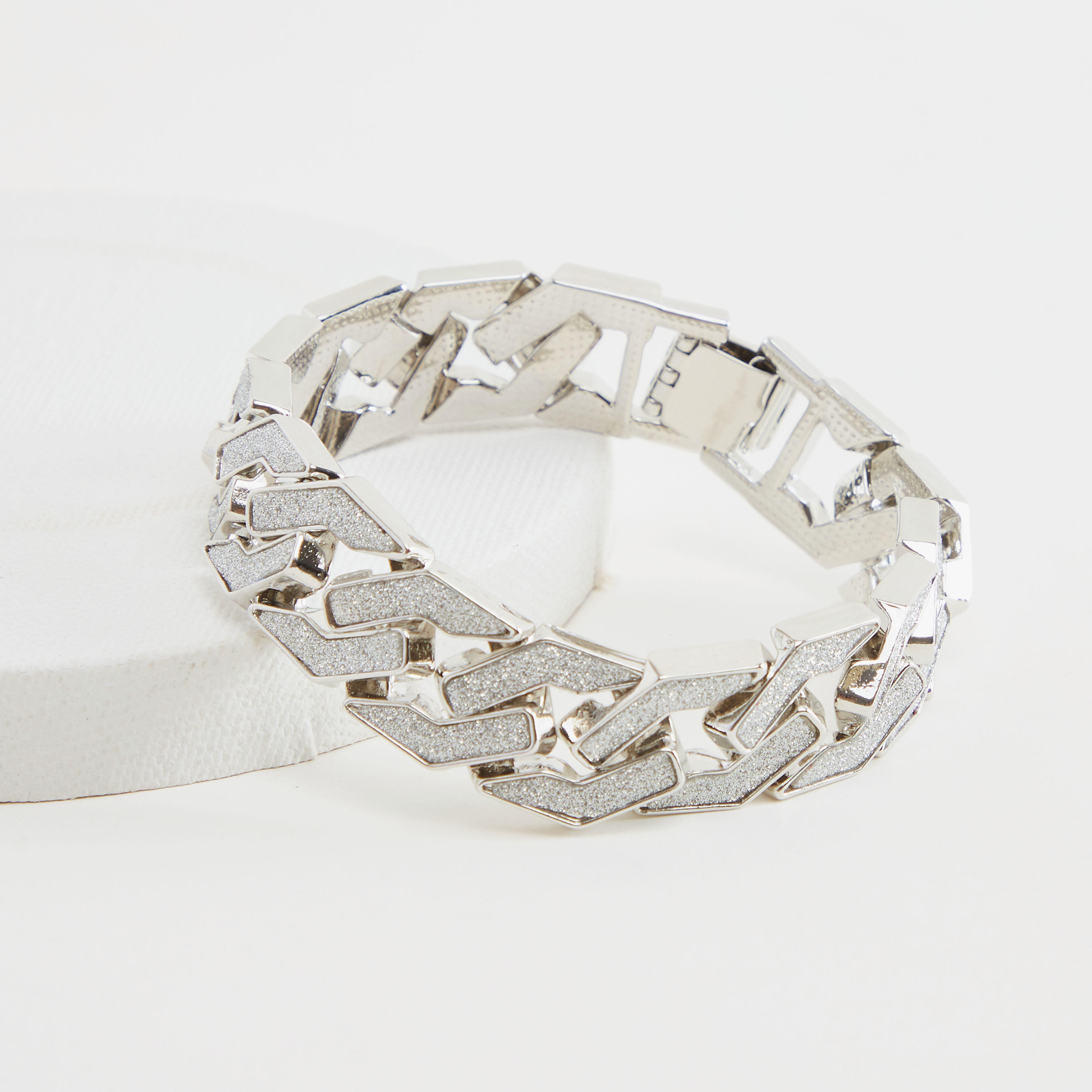 Metallic Textured Chunky Bracelet-men-watchesandjewellery-bracelets-image-5