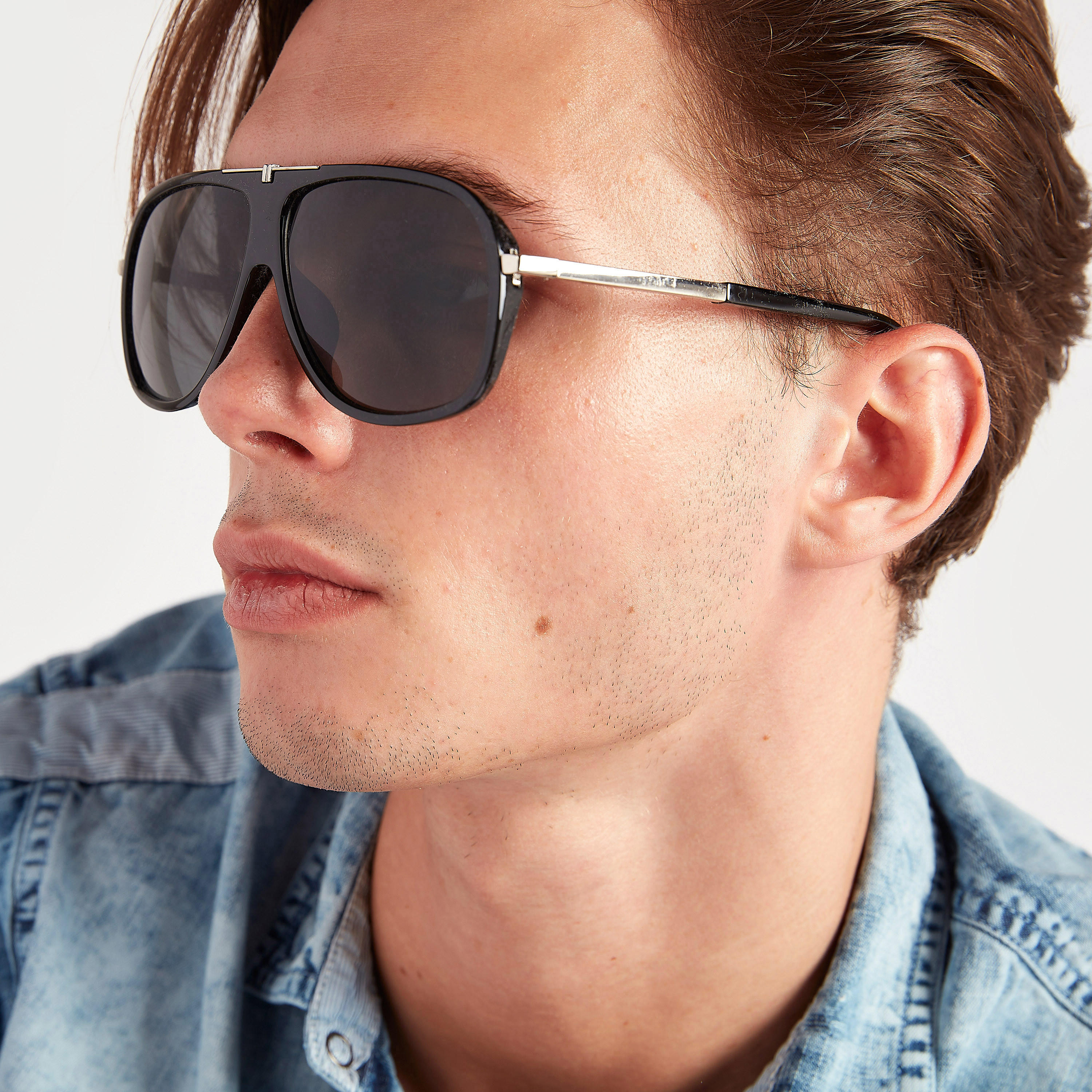 Full Rim Clubmaster Sunglasses with Nose Pads-men-sunglasses-image-2