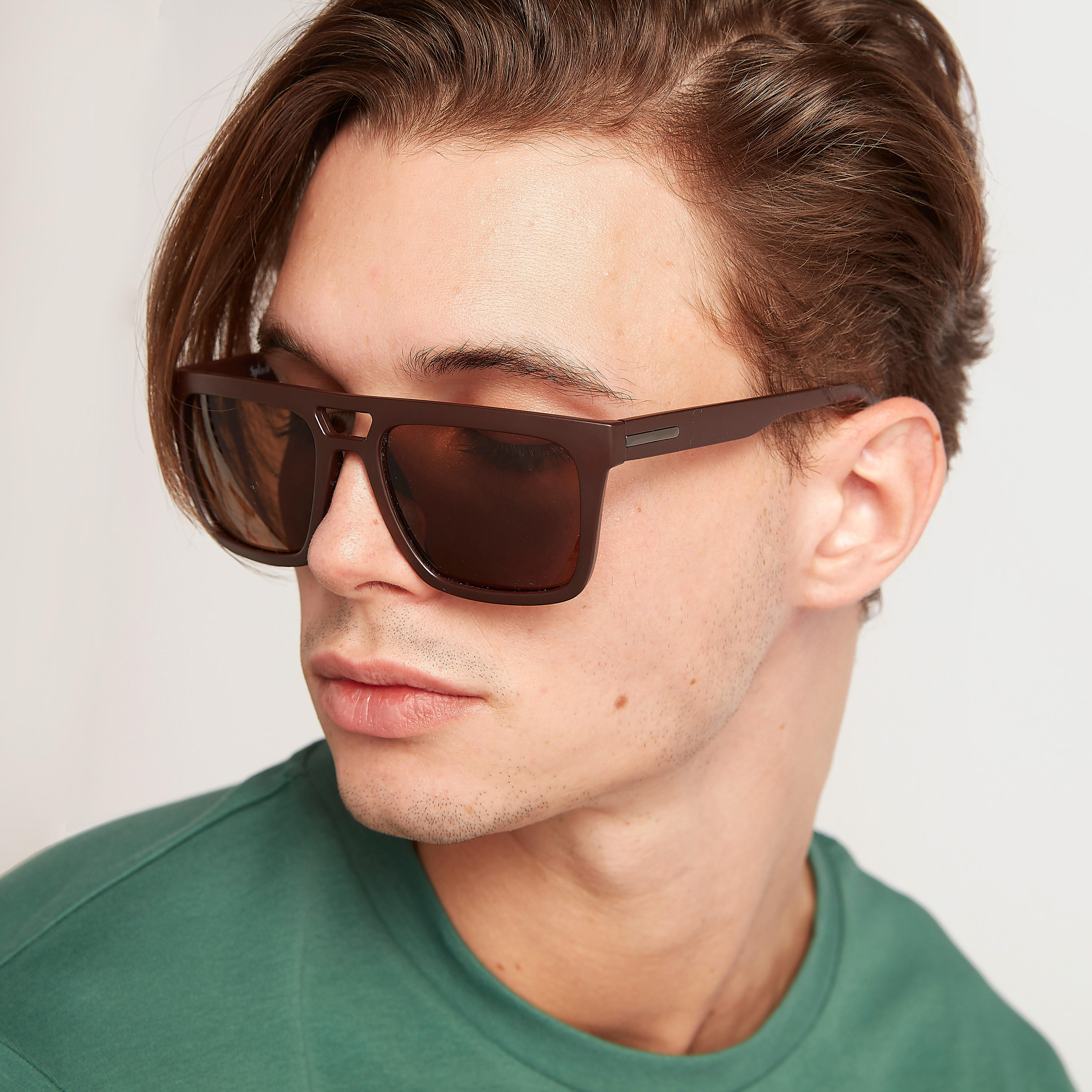 نظّارة شمسيّة مستطيلة بإطار كامل ووسادات أنف-men-sunglasses-image-4