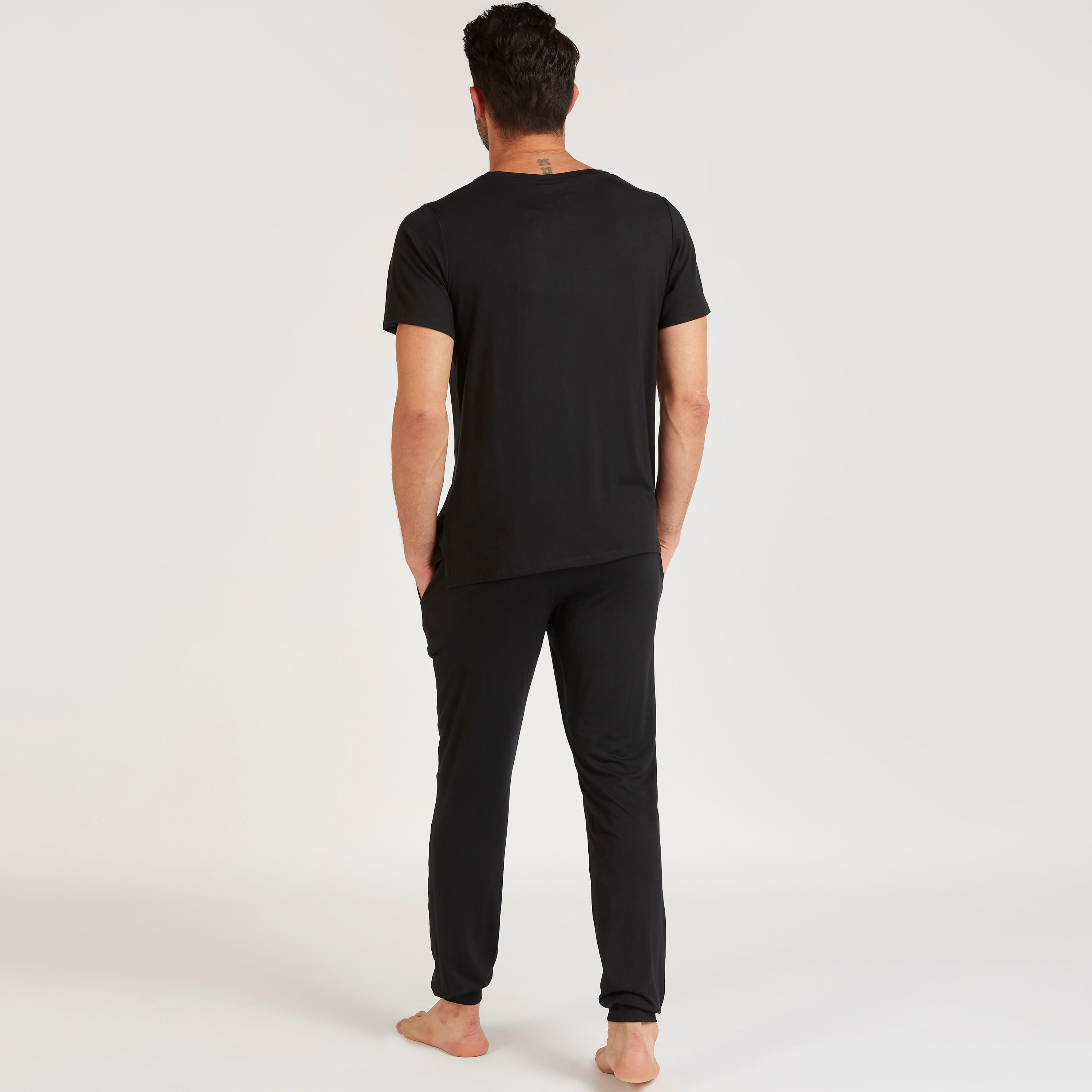 Solid Henley Neck T-shirt and Full Length Pyjama Set-men-clothing-nightwear-sets-image-4