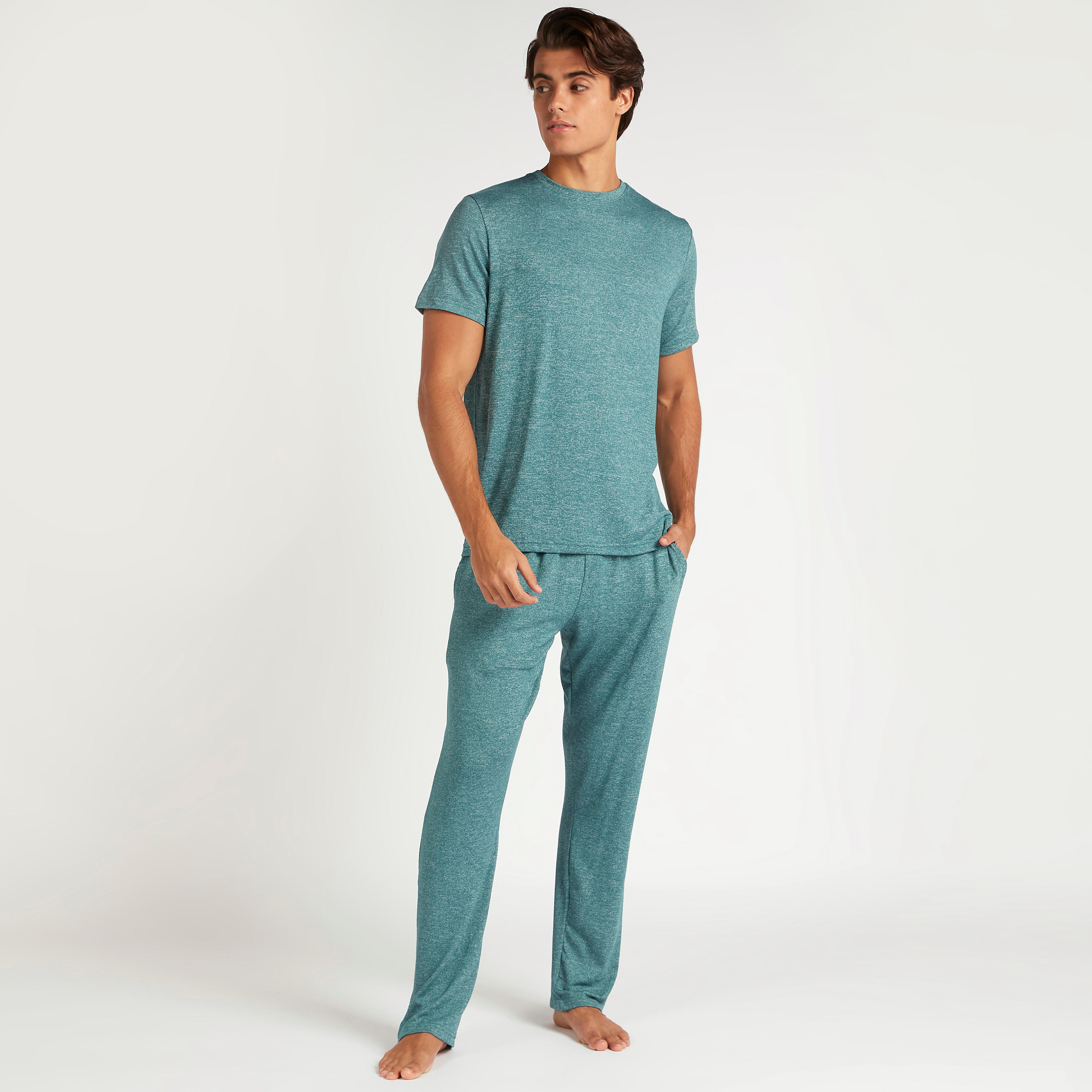 Solid Crew Neck T-shirt and Full Length Pyjama Set-men-clothing-nightwear-sets-image-1