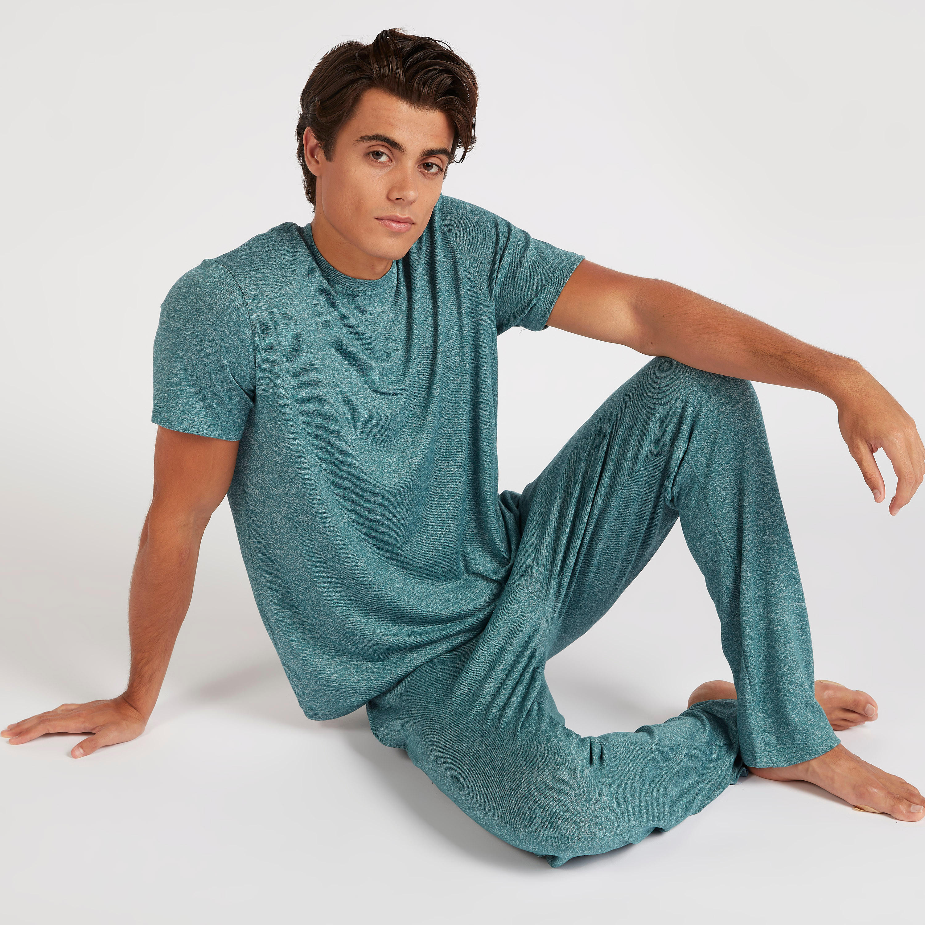Solid Crew Neck T-shirt and Full Length Pyjama Set-men-clothing-nightwear-sets-image-3