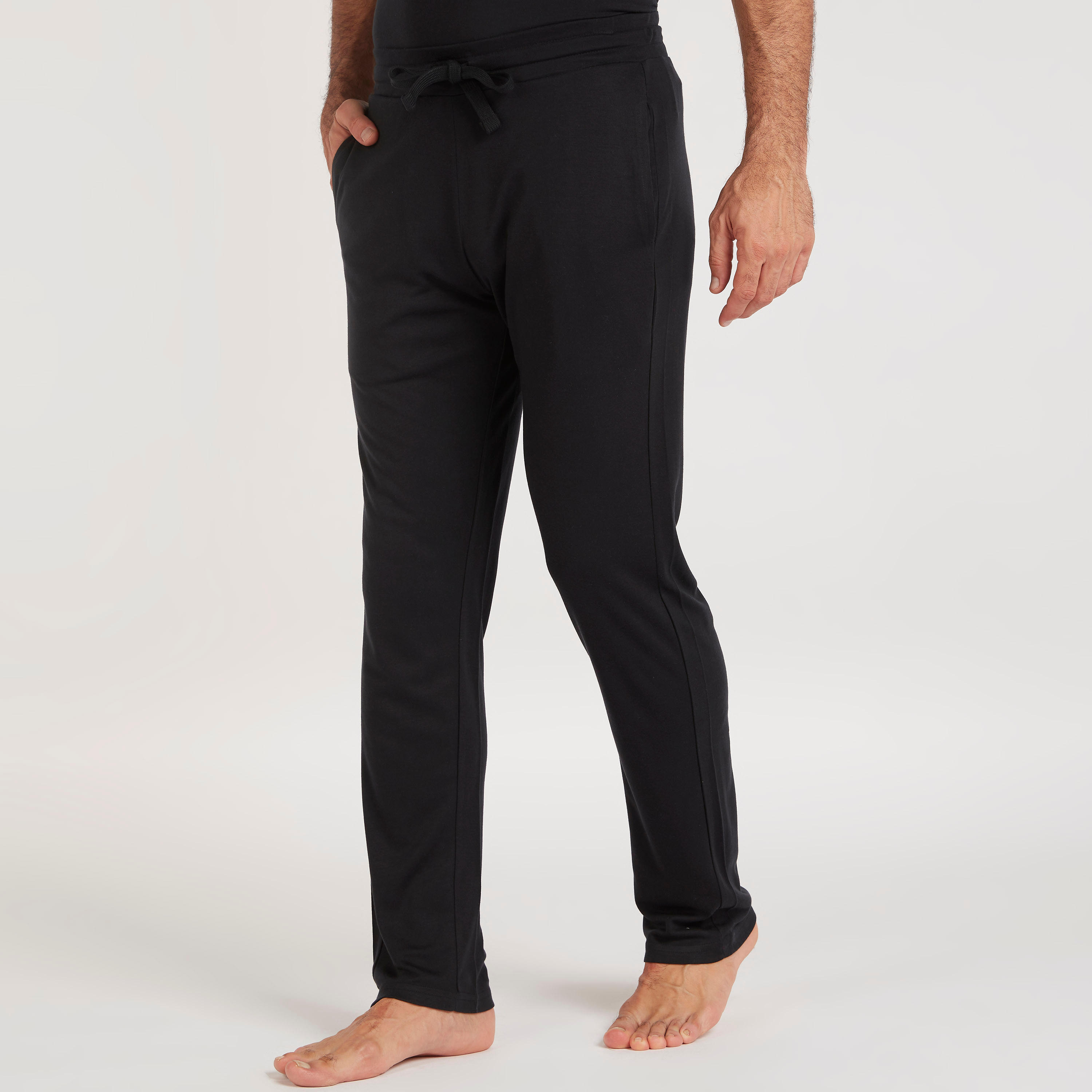 طقم بنطلون بيجاما وتيشيرت سادة بياقة v-men-clothing-nightwear-sets-image-3
