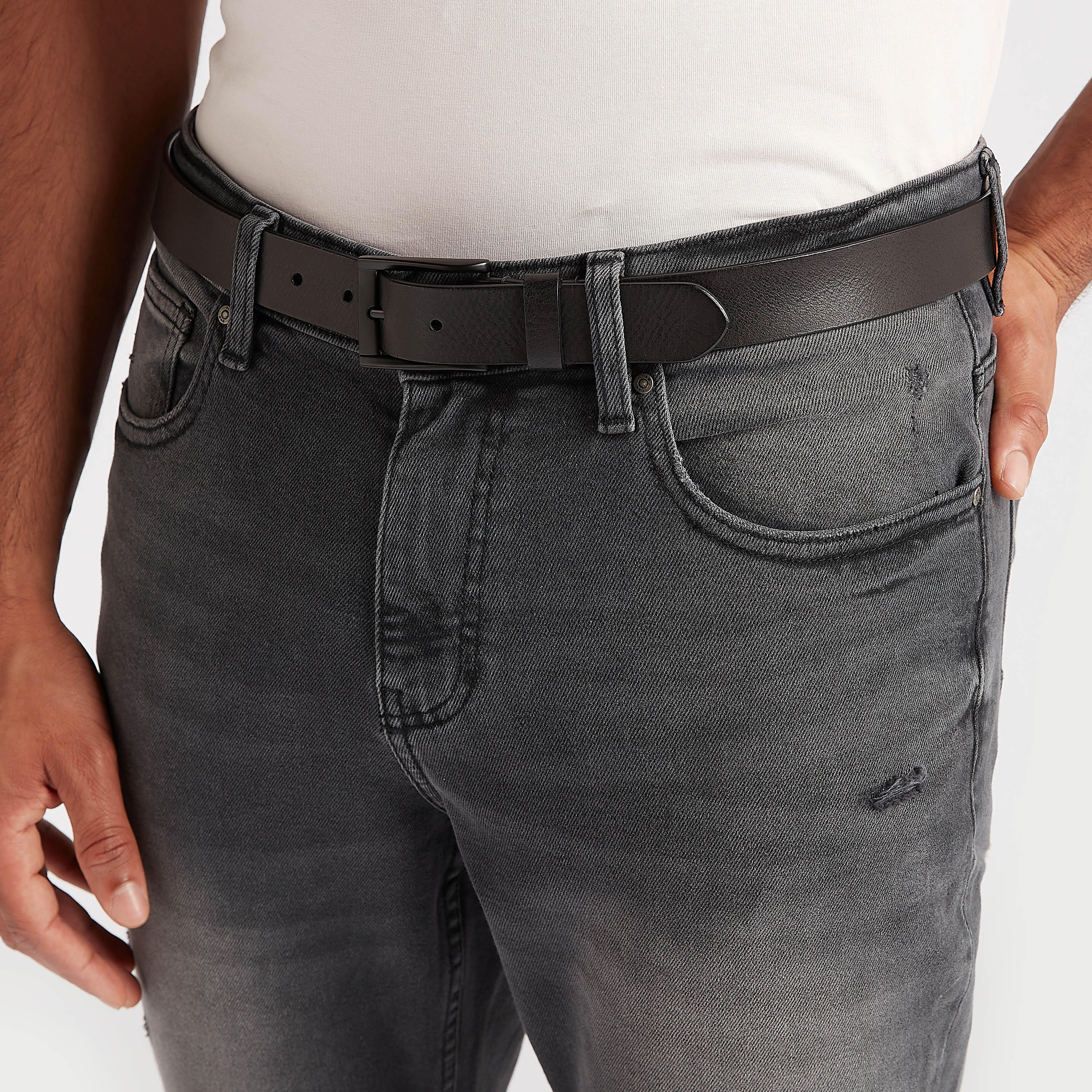Textured Leather Belt with Pin Buckle Closure-men-beltsandwallets-belts-image-2