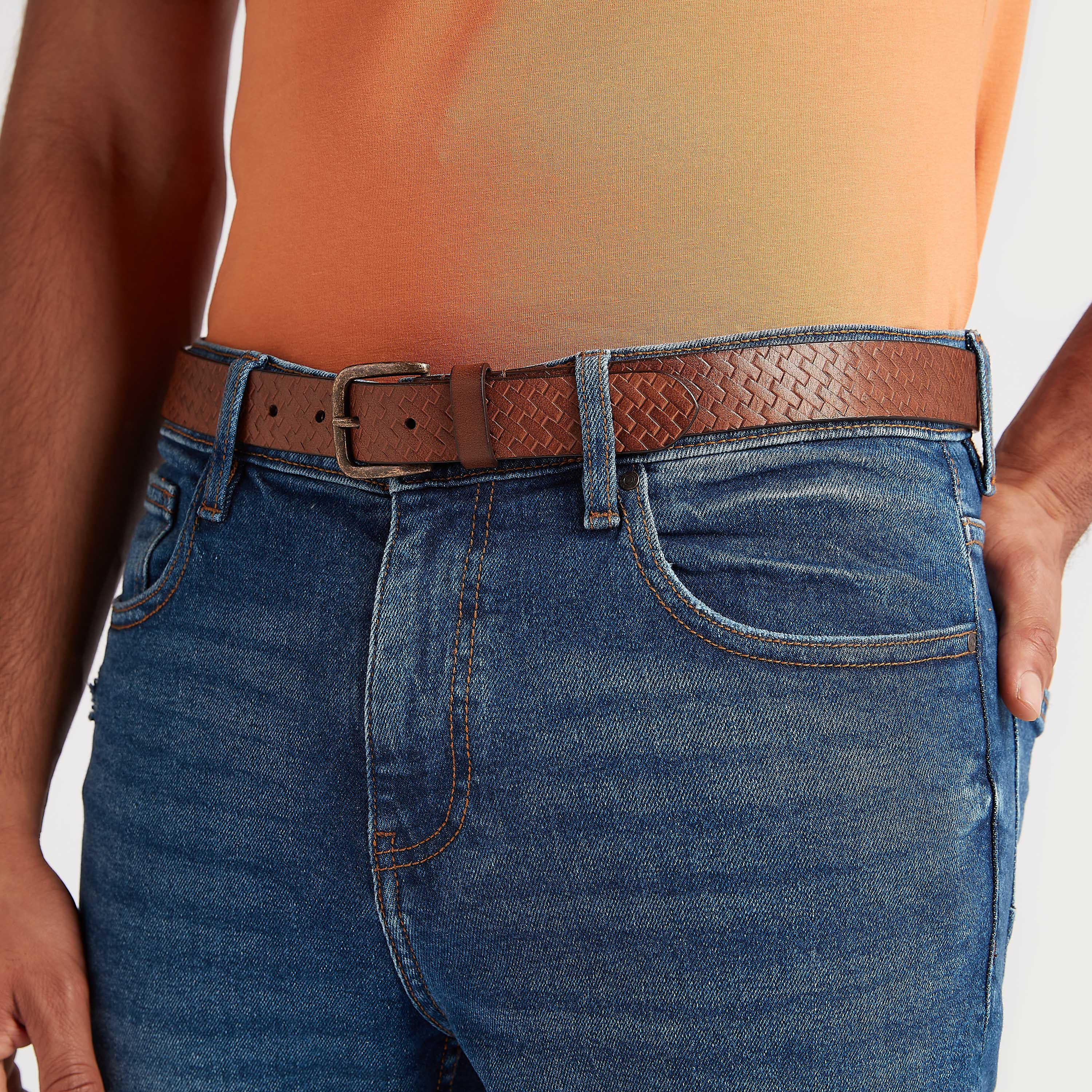 Textured Leather Belt with Pin Buckle Closure-men-beltsandwallets-belts-image-2