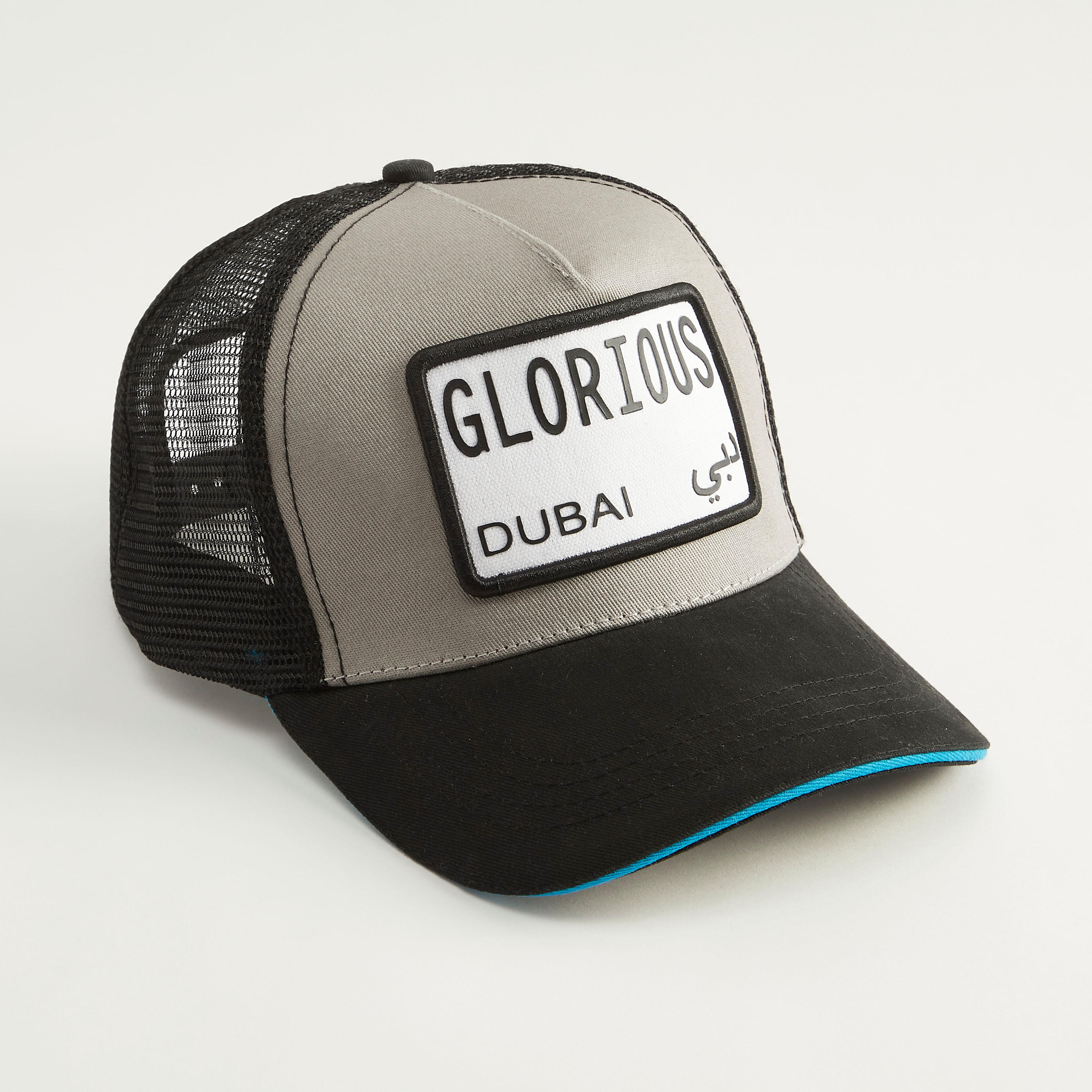 Applique Detail Cap with Mesh and Snap Back Closure-men-caps-image-1