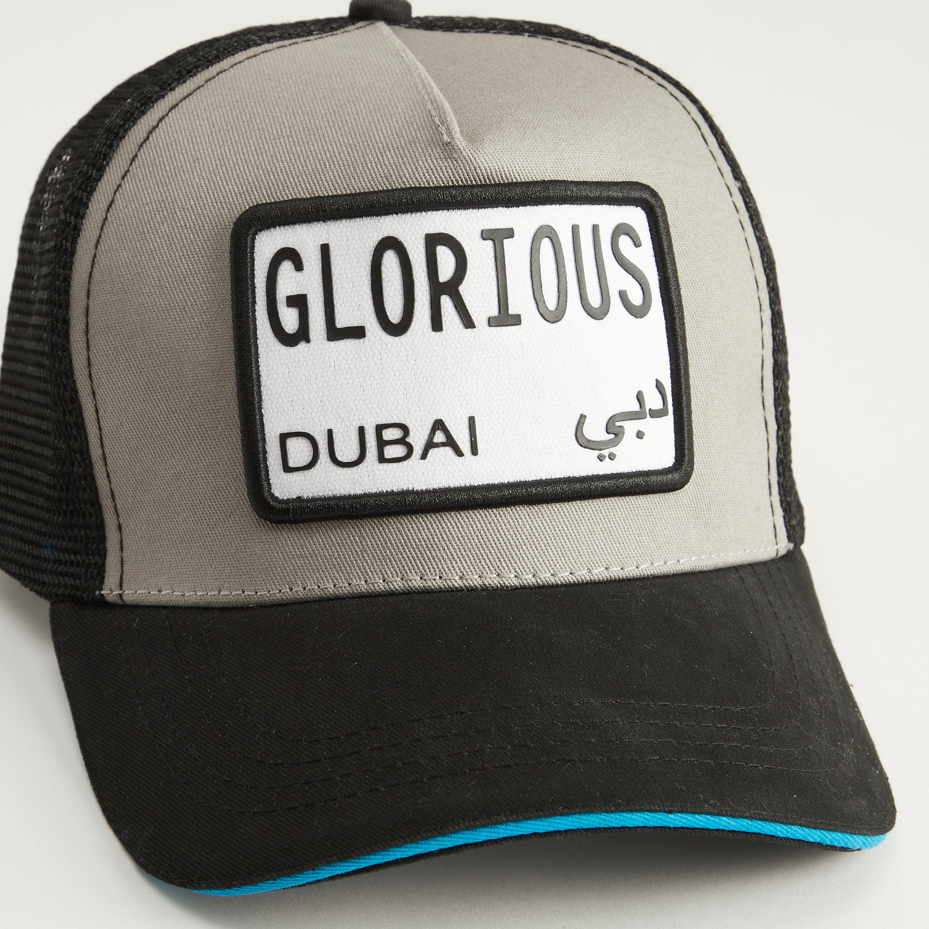 Applique Detail Cap with Mesh and Snap Back Closure-men-caps-image-3