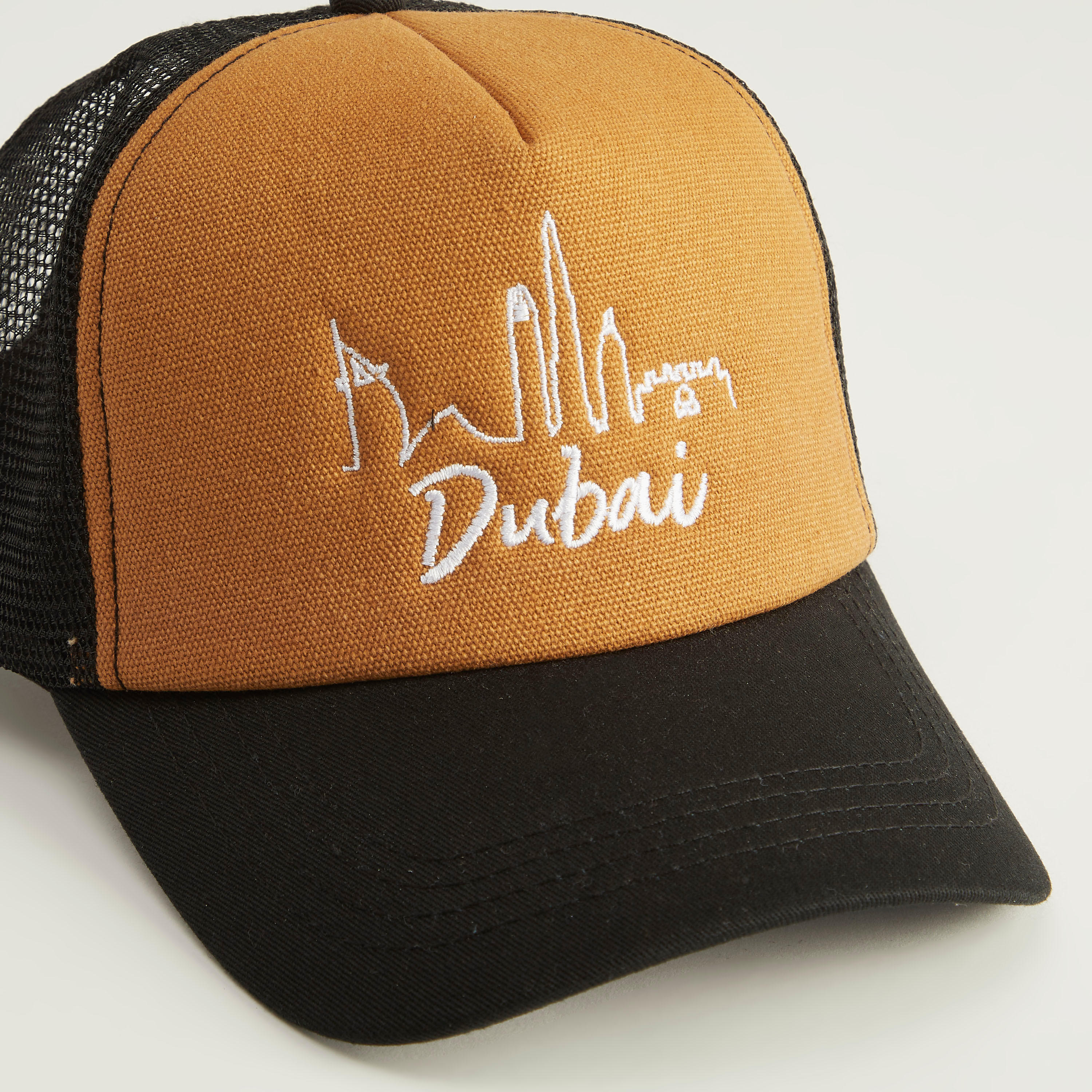 Embroidered Cap with Snap Back Closure and Mesh-men-caps-image-3