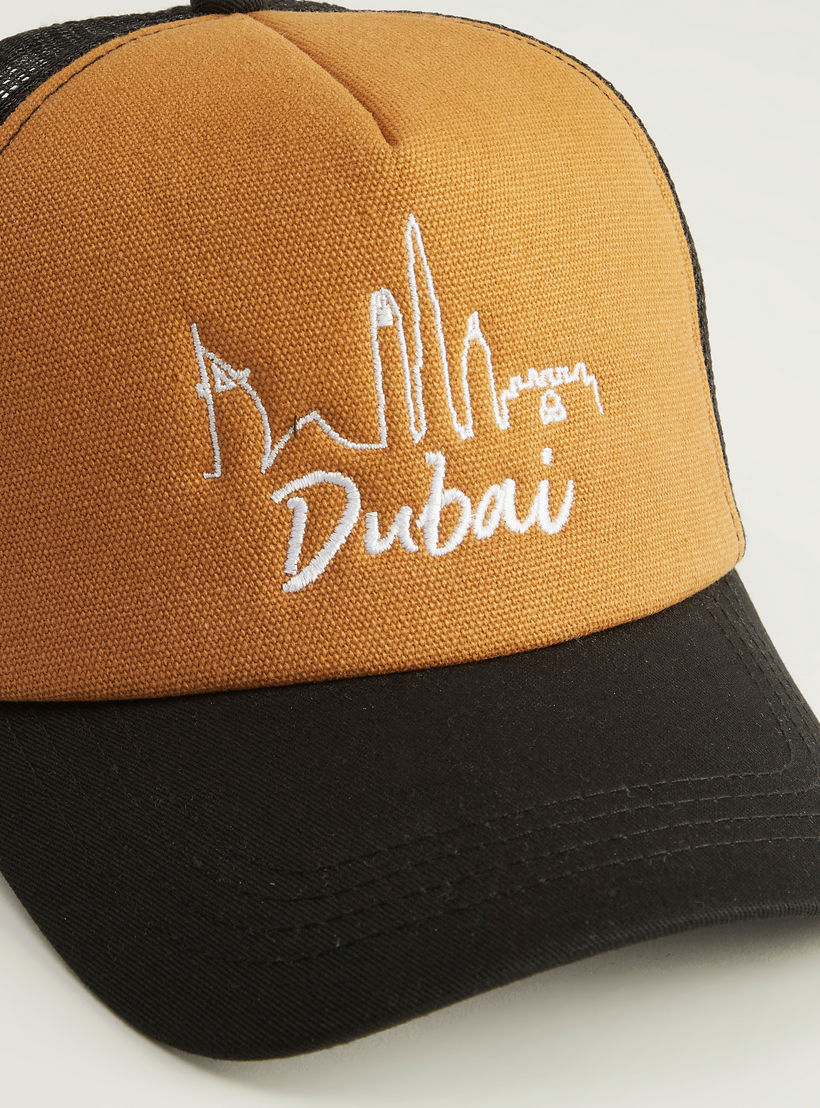 Embroidered Cap with Snap Back Closure and Mesh-men-caps-image-3